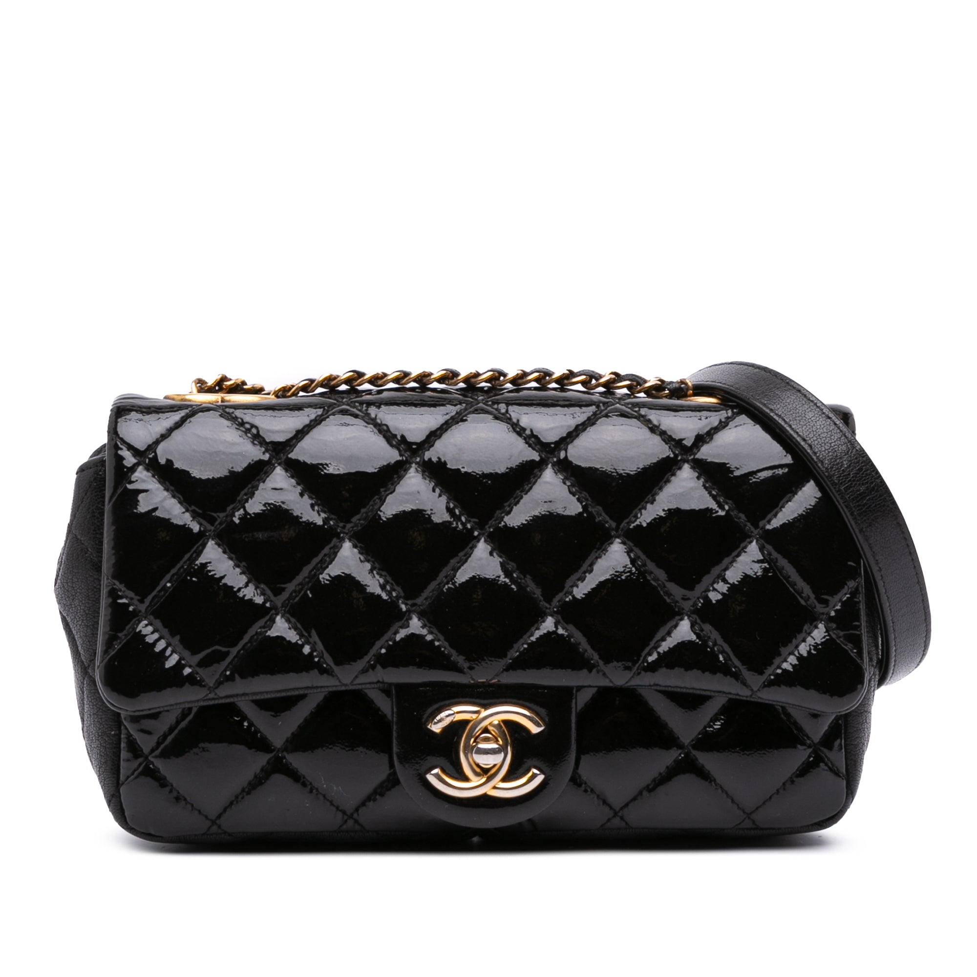 Chanel Paris-Salzburg Small Patent and Goatskin CC Eyelet Flap - image 1