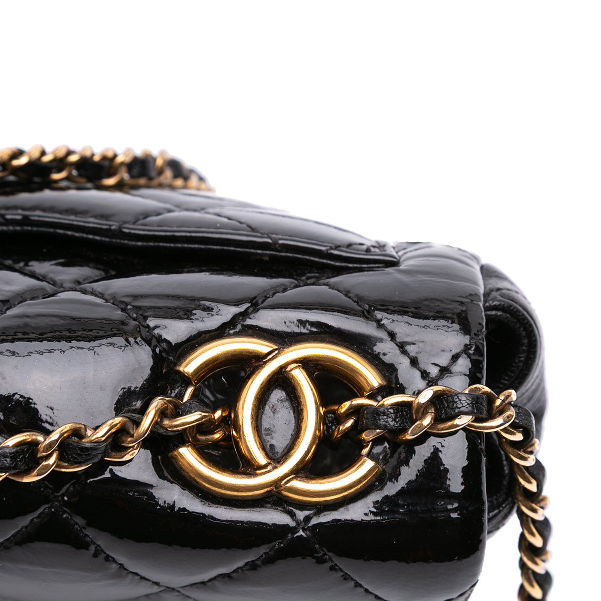Chanel Paris-Salzburg Small Patent and Goatskin CC Eyelet Flap - image 10