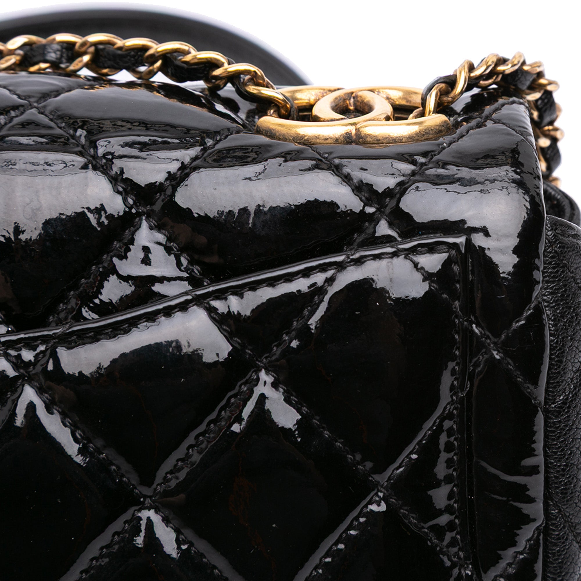 Chanel Paris-Salzburg Small Patent and Goatskin CC Eyelet Flap - image 11