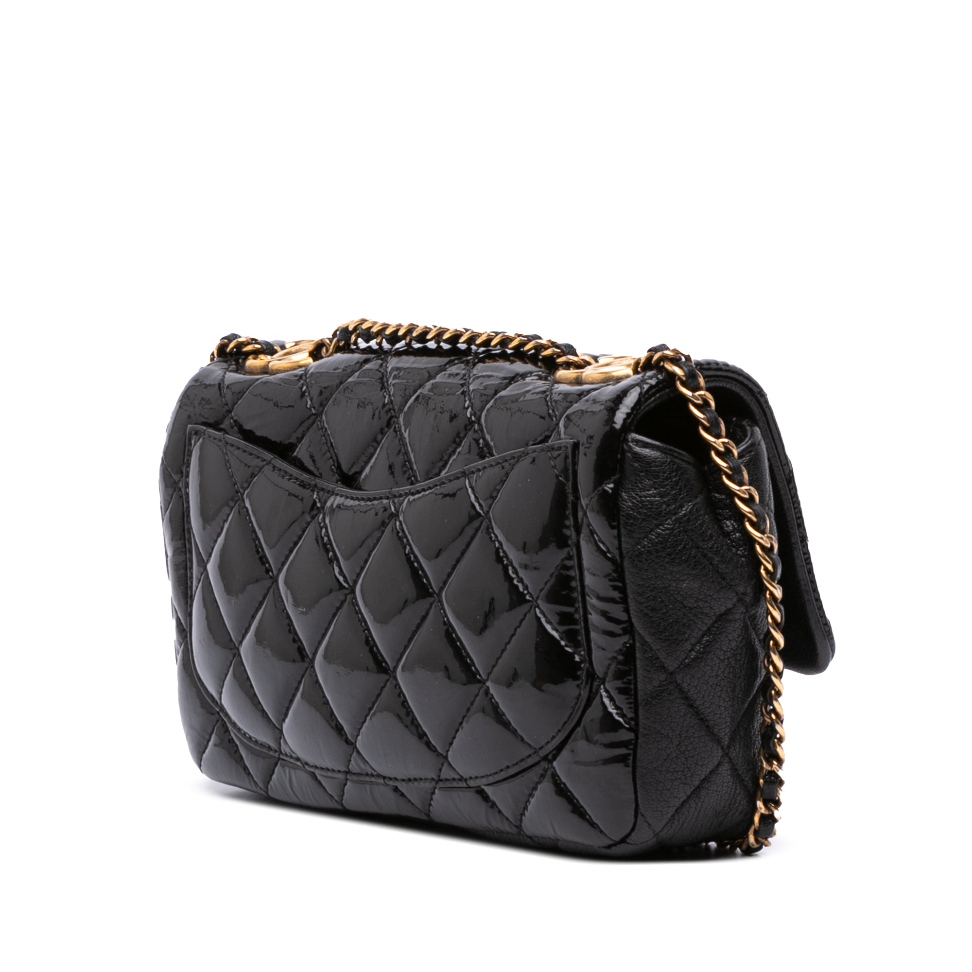 Chanel Paris-Salzburg Small Patent and Goatskin CC Eyelet Flap - image 2