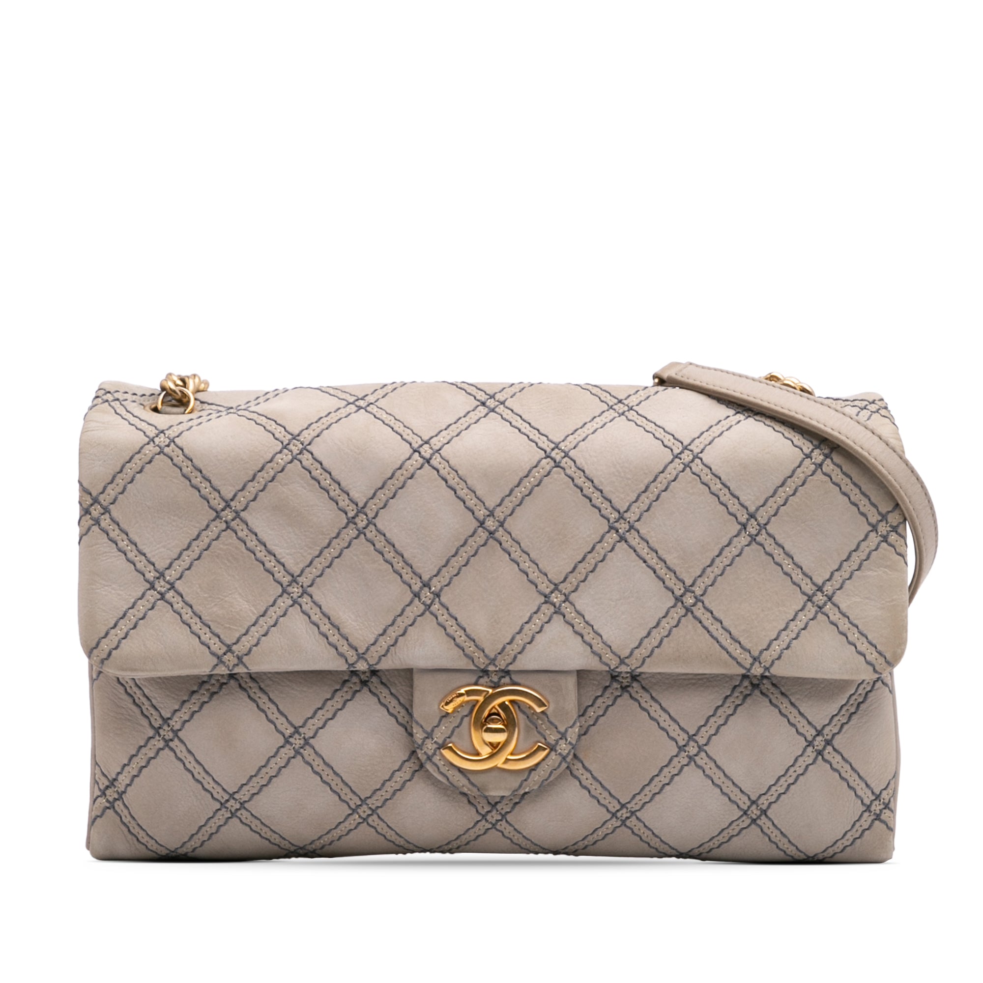 Chanel Jumbo Quilted Calfskin Triple Stitched Flap - image 1