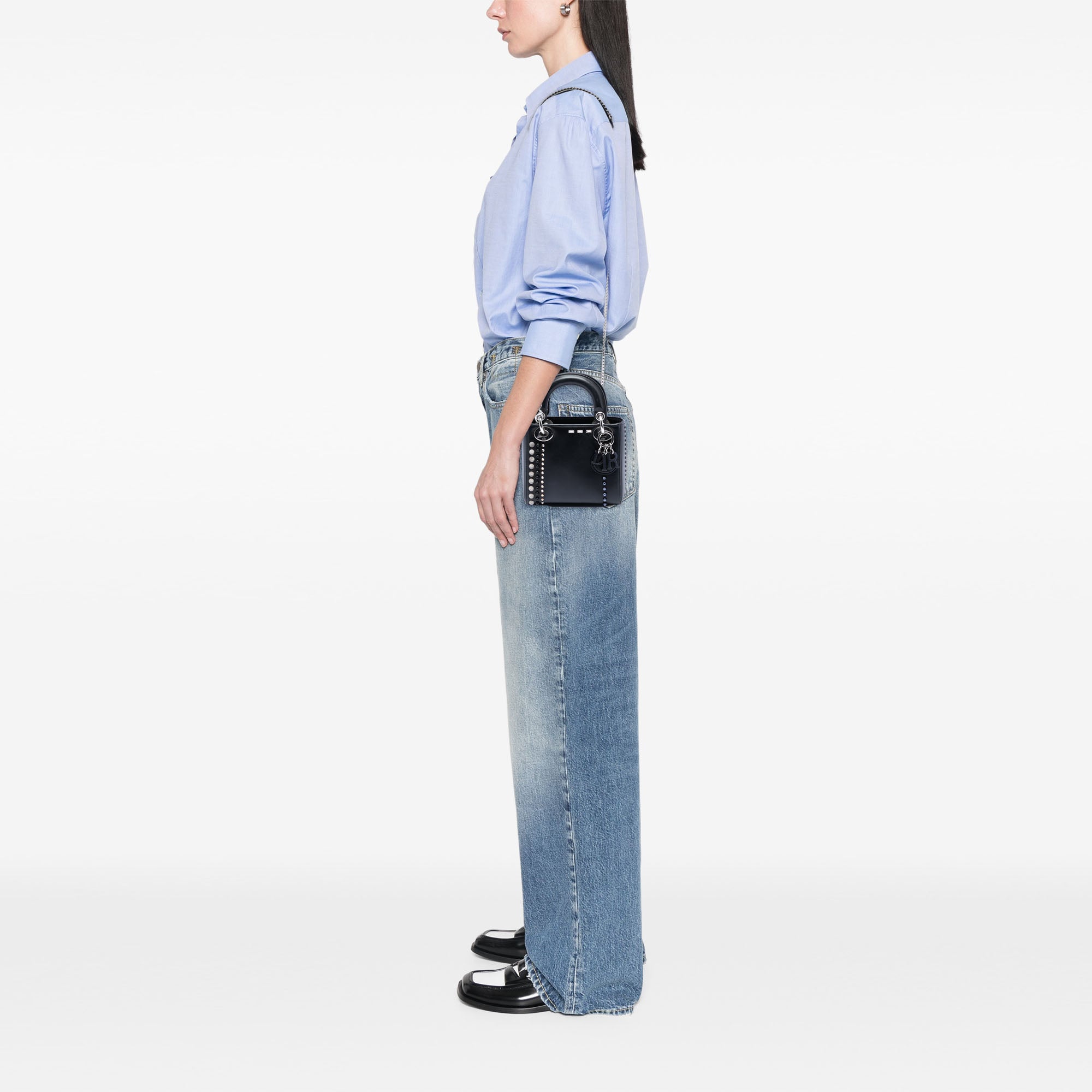 Dior Mini Lambskin Studded Crystal Pearl Lady Dior - image 6