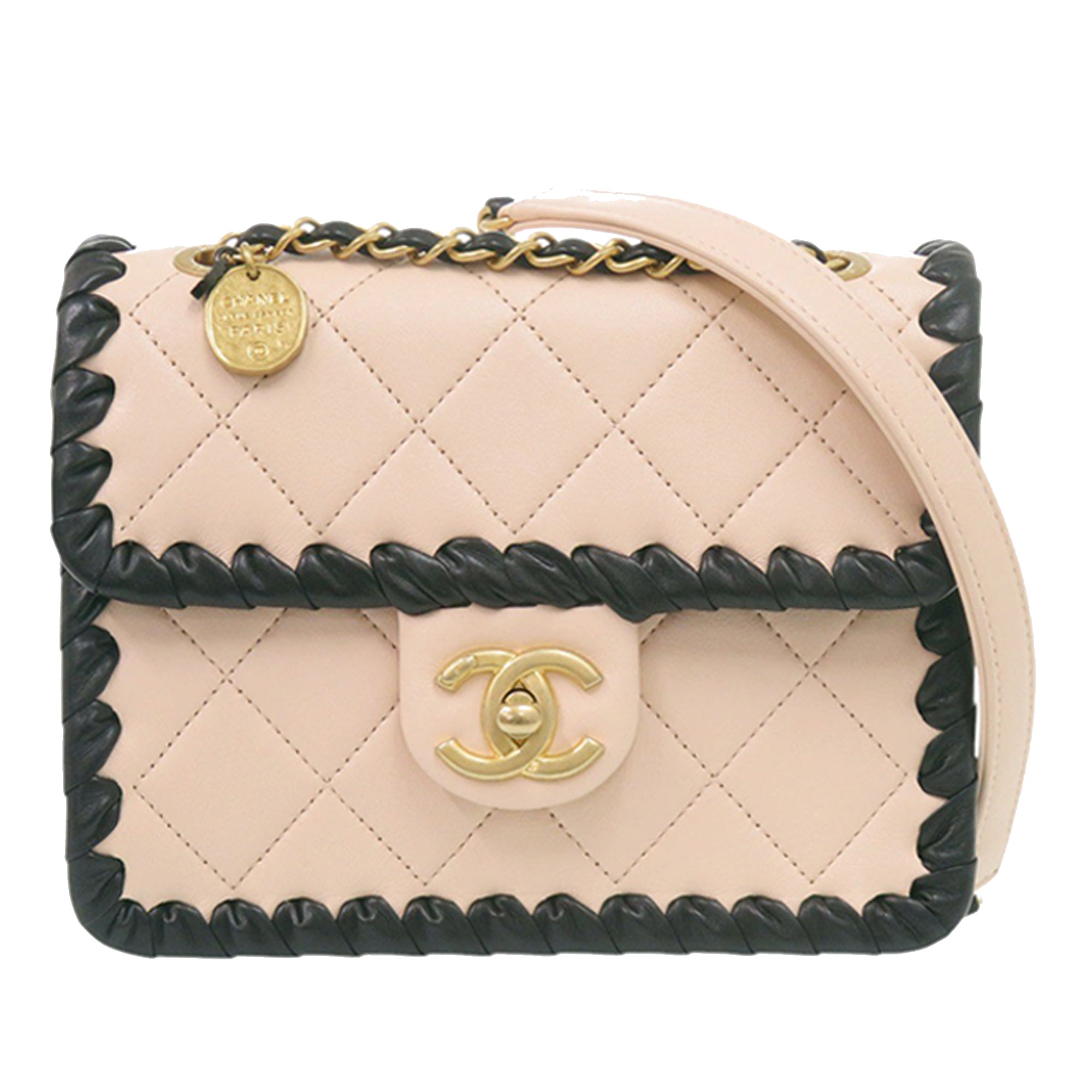 Chanel Mini CC Quilted Bicolor Calfskin Braided My Own Frame Flap - image 1