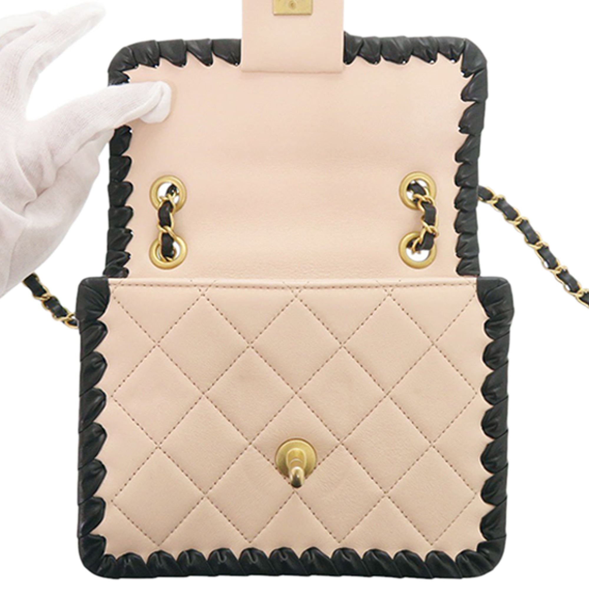 Chanel Mini CC Quilted Bicolor Calfskin Braided My Own Frame Flap - image 5
