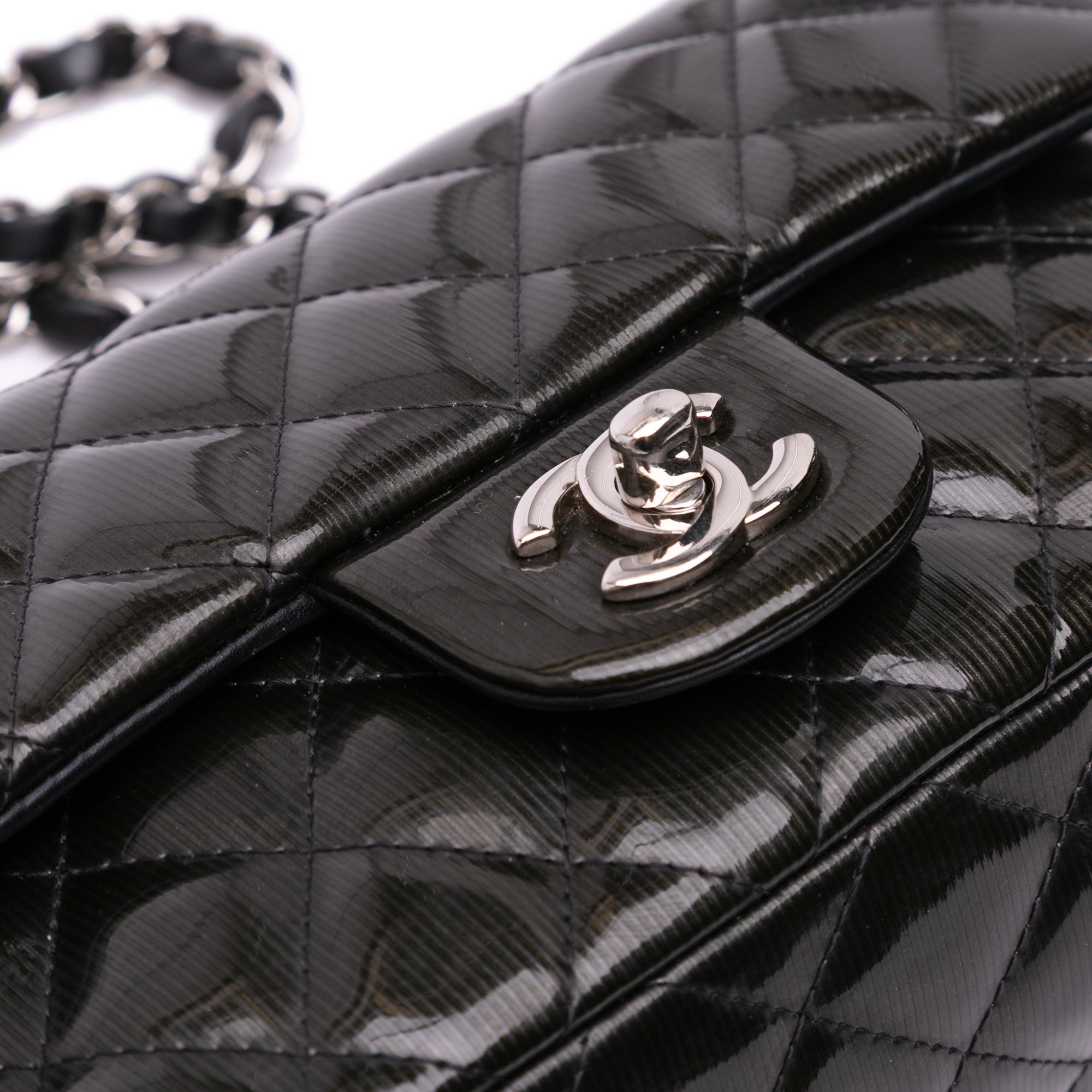 Chanel Mini Rectangular Classic Striped Patent Single Flap - image 8