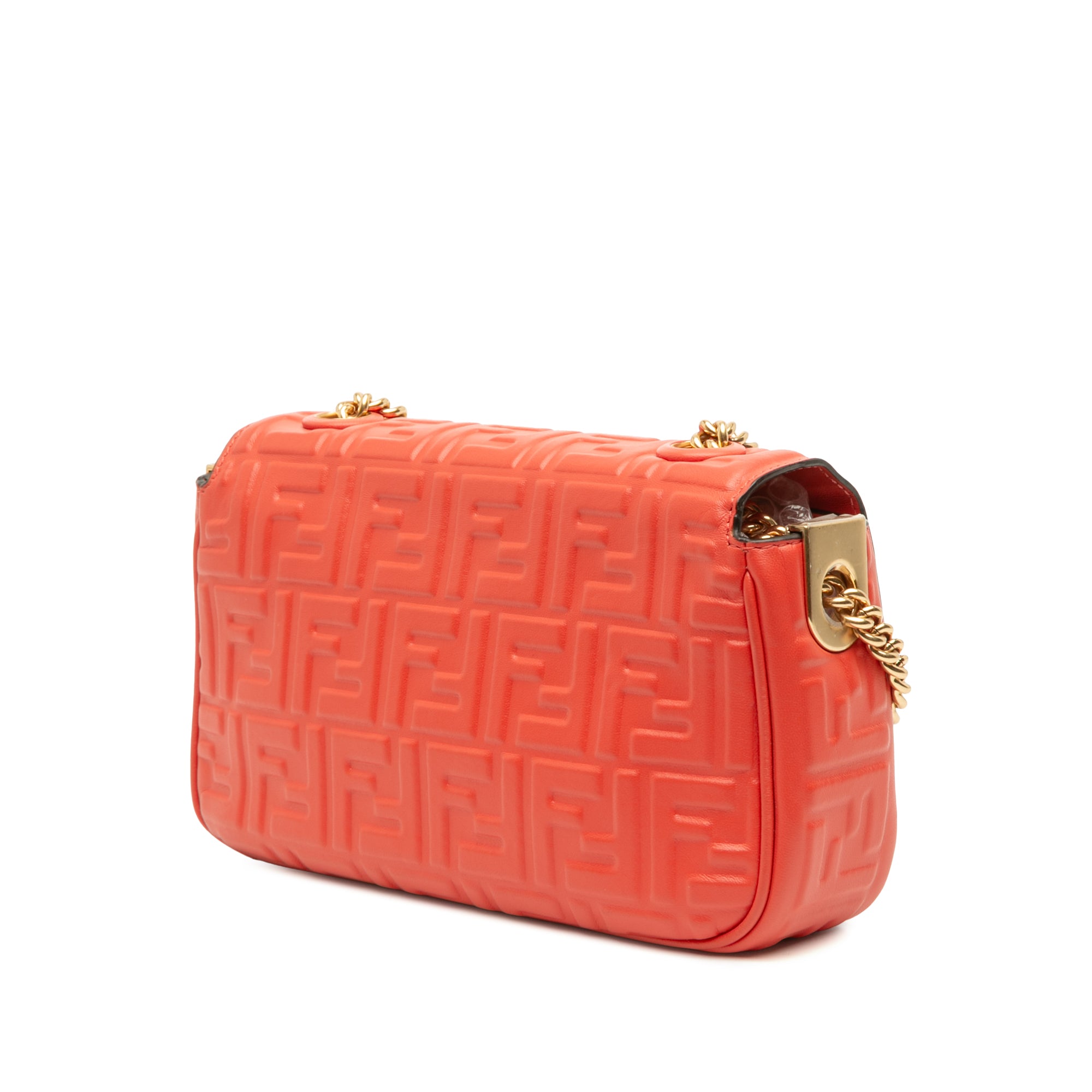 Fendi Zucca Embossed Leather Chain Midi Baguette - image 2