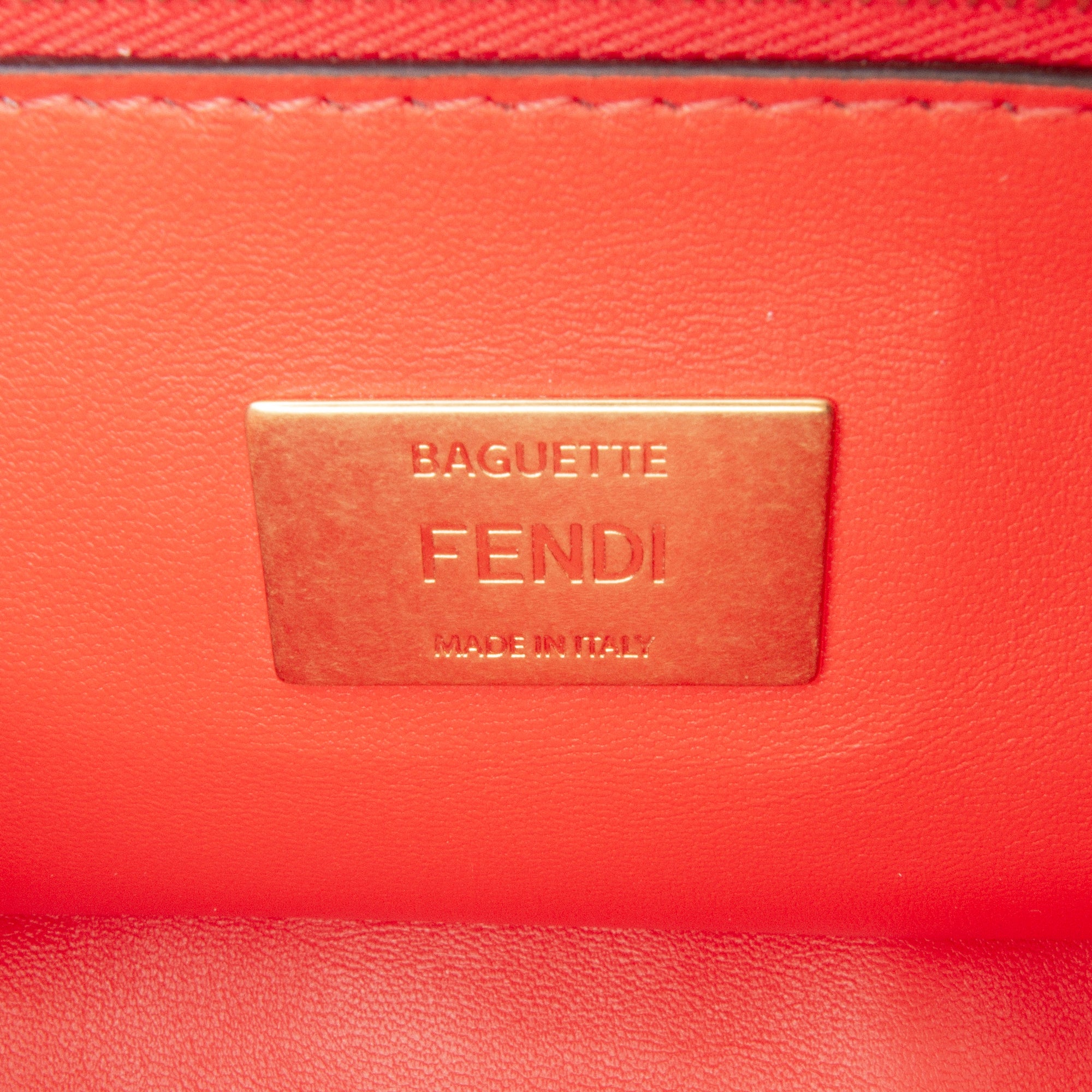 Fendi Zucca Embossed Leather Chain Midi Baguette - image 5