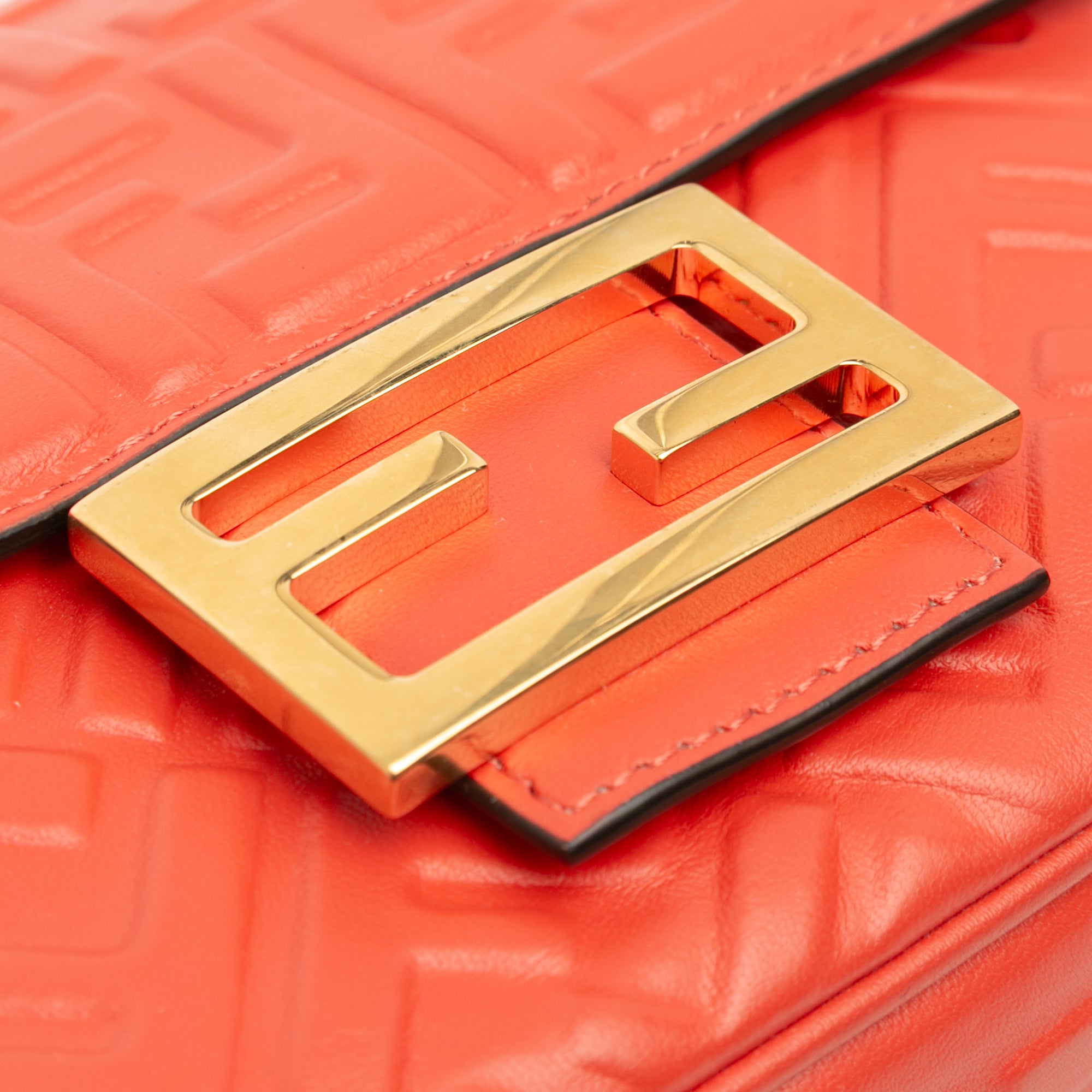 Fendi Zucca Embossed Leather Chain Midi Baguette - image 7