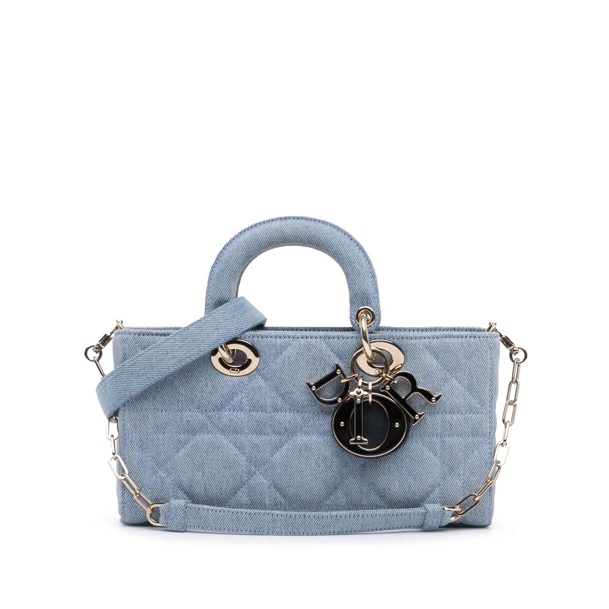 Dior Medium Denim Macrocannage Lady D Joy Satchel - image 1