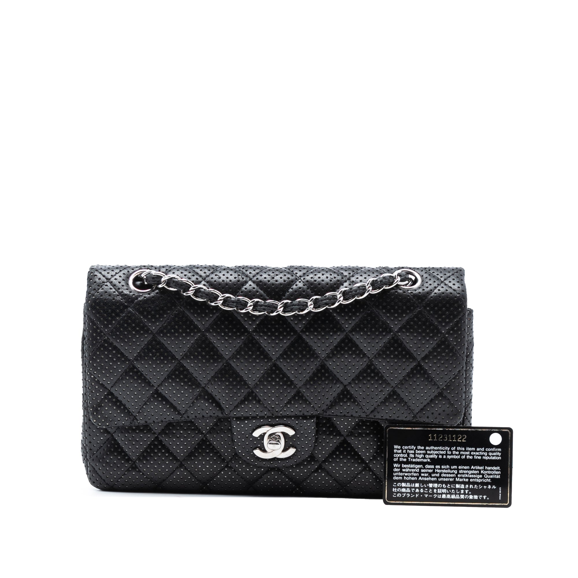 Chanel Medium Classic Perforated Lambskin Double Flap - image 8