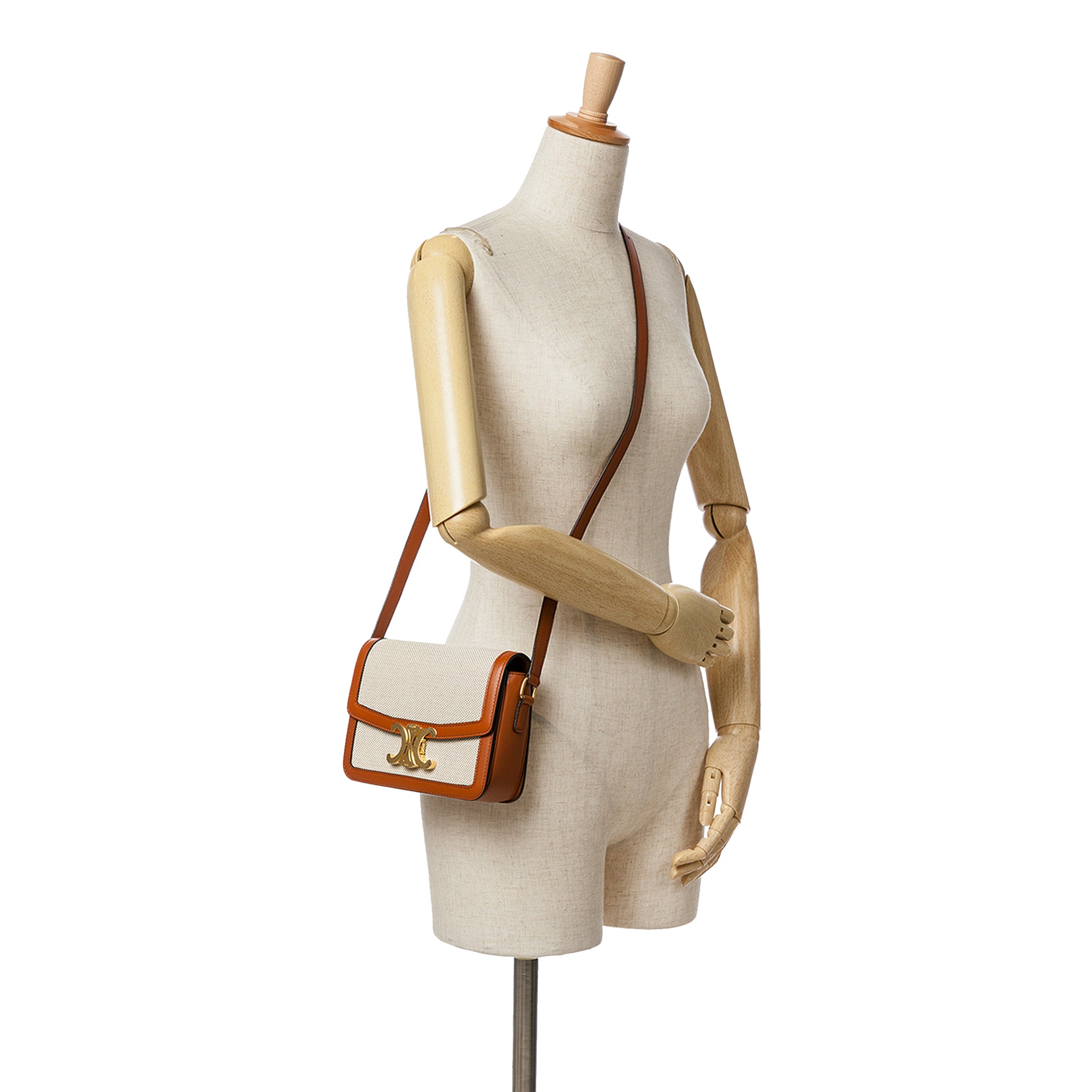 Celine Teen Canvas and Calfskin Triomphe Crossbody - image 9