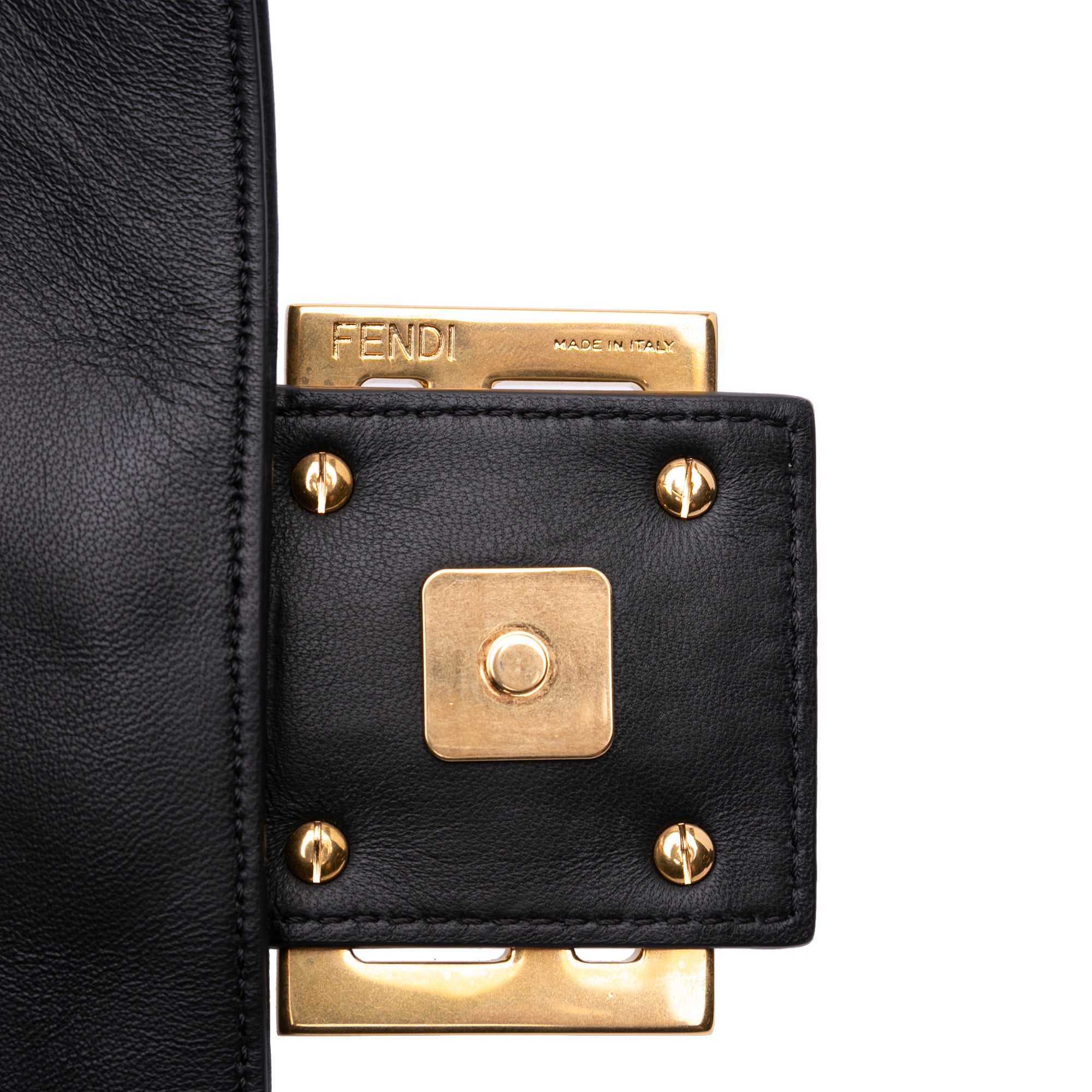 Fendi Large Zucca Embossed Leather Baguette Satchel - image 10