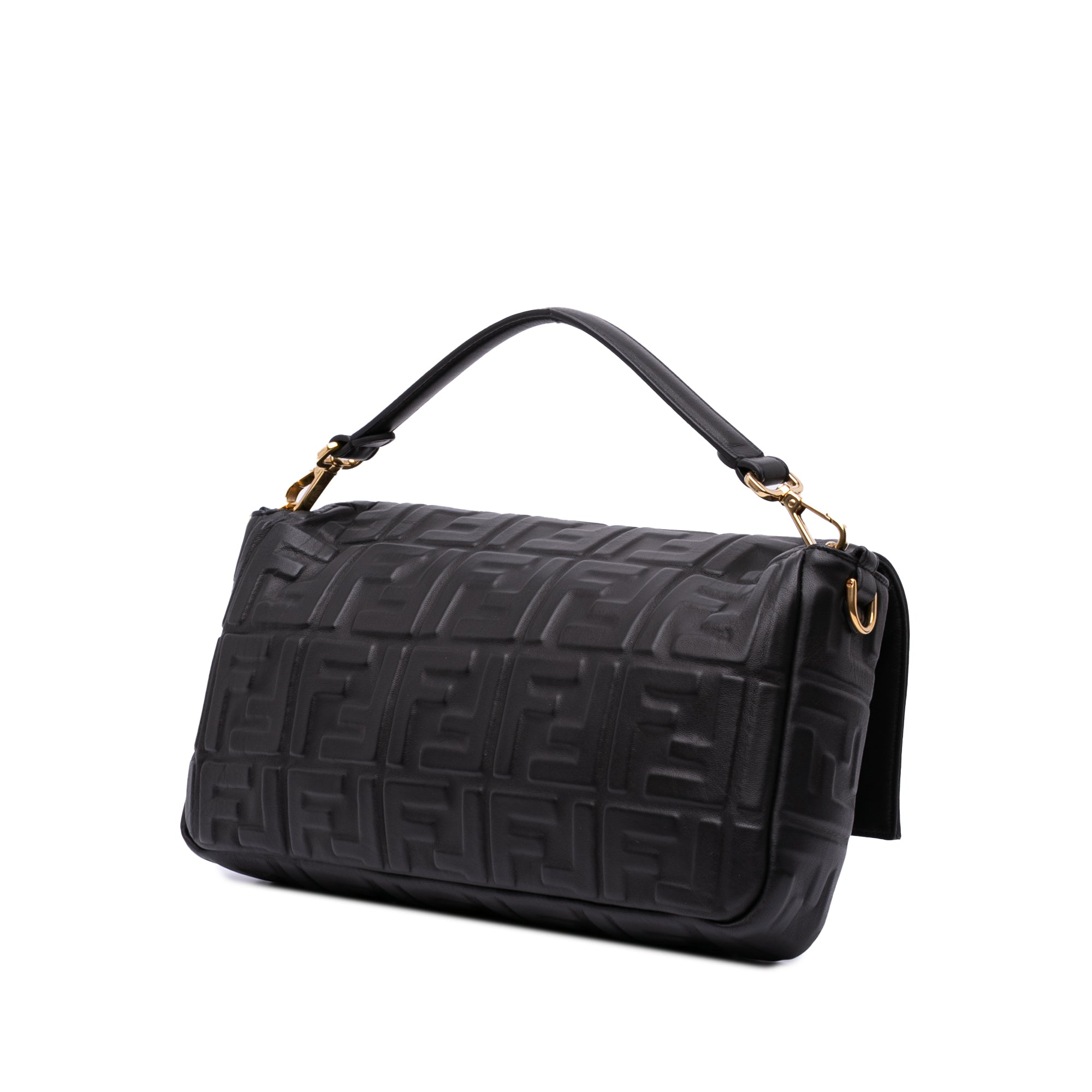 Fendi Large Zucca Embossed Leather Baguette Satchel - image 2