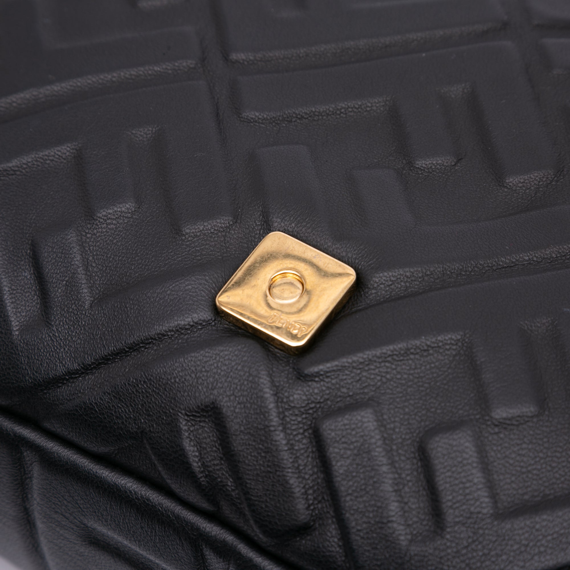 Fendi Large Zucca Embossed Leather Baguette Satchel - image 9