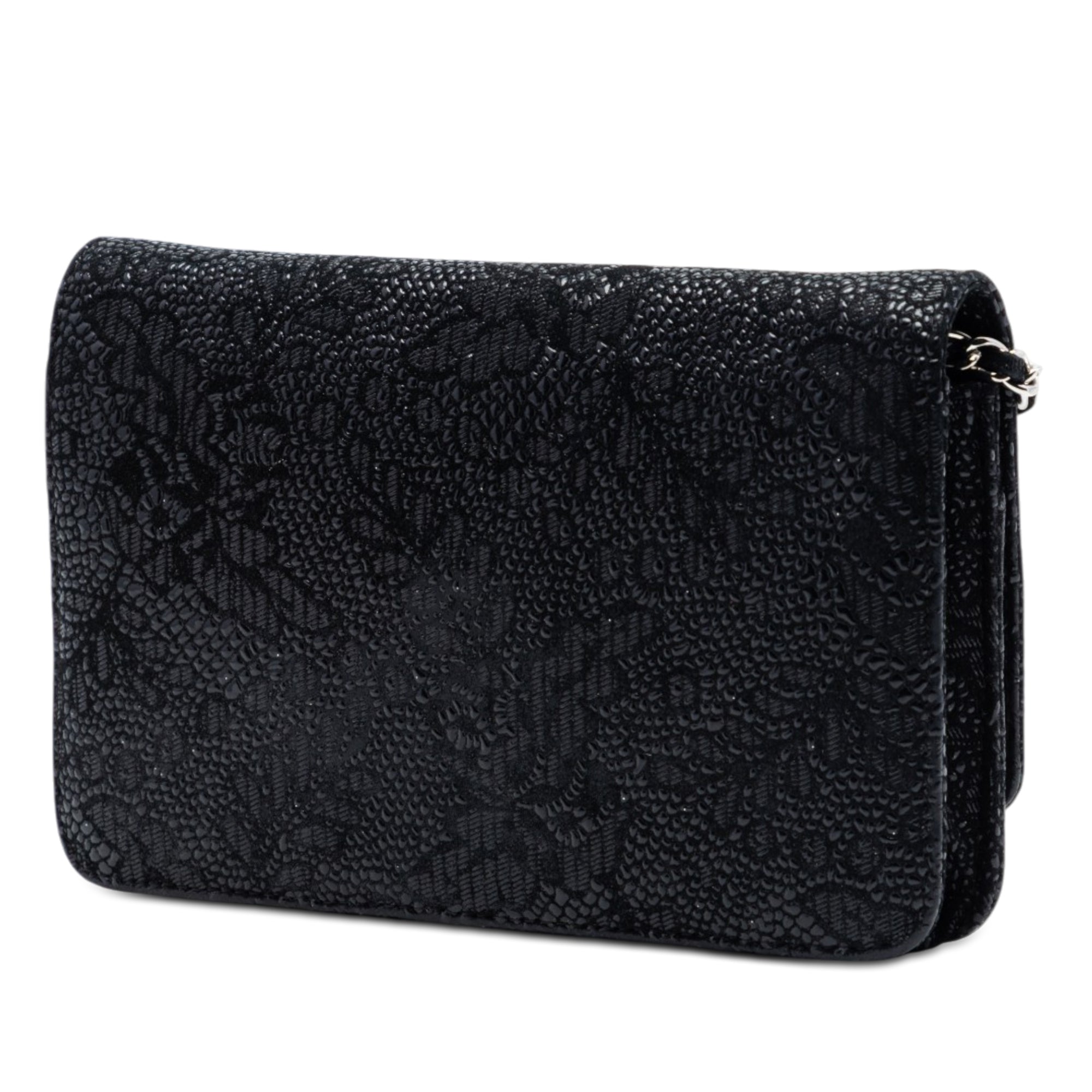 Chanel CC Lace Overlay Goatskin Wallet On Chain - image 2