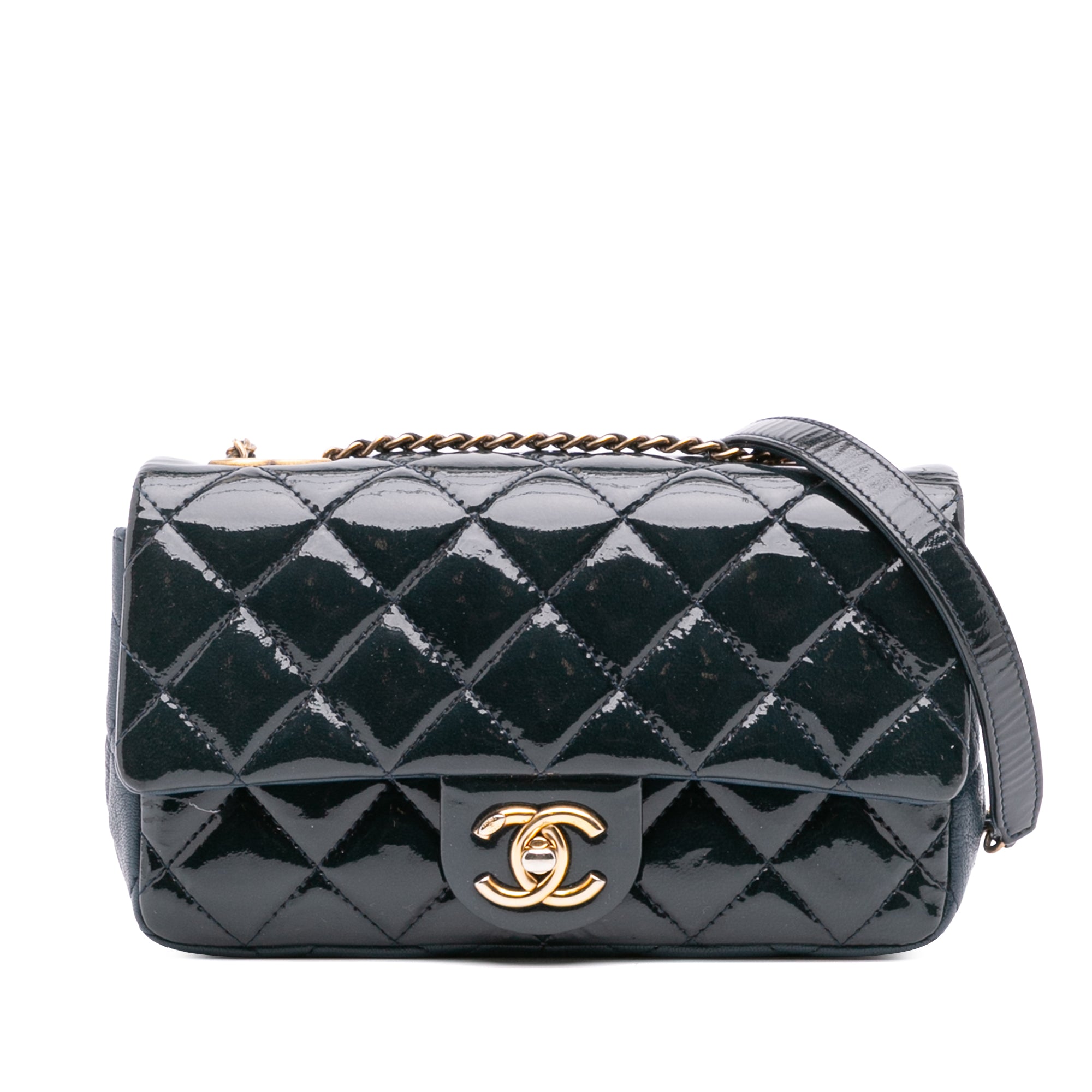 Chanel Paris-Salzburg Small Patent and Goatskin CC Eyelet Flap - image 1