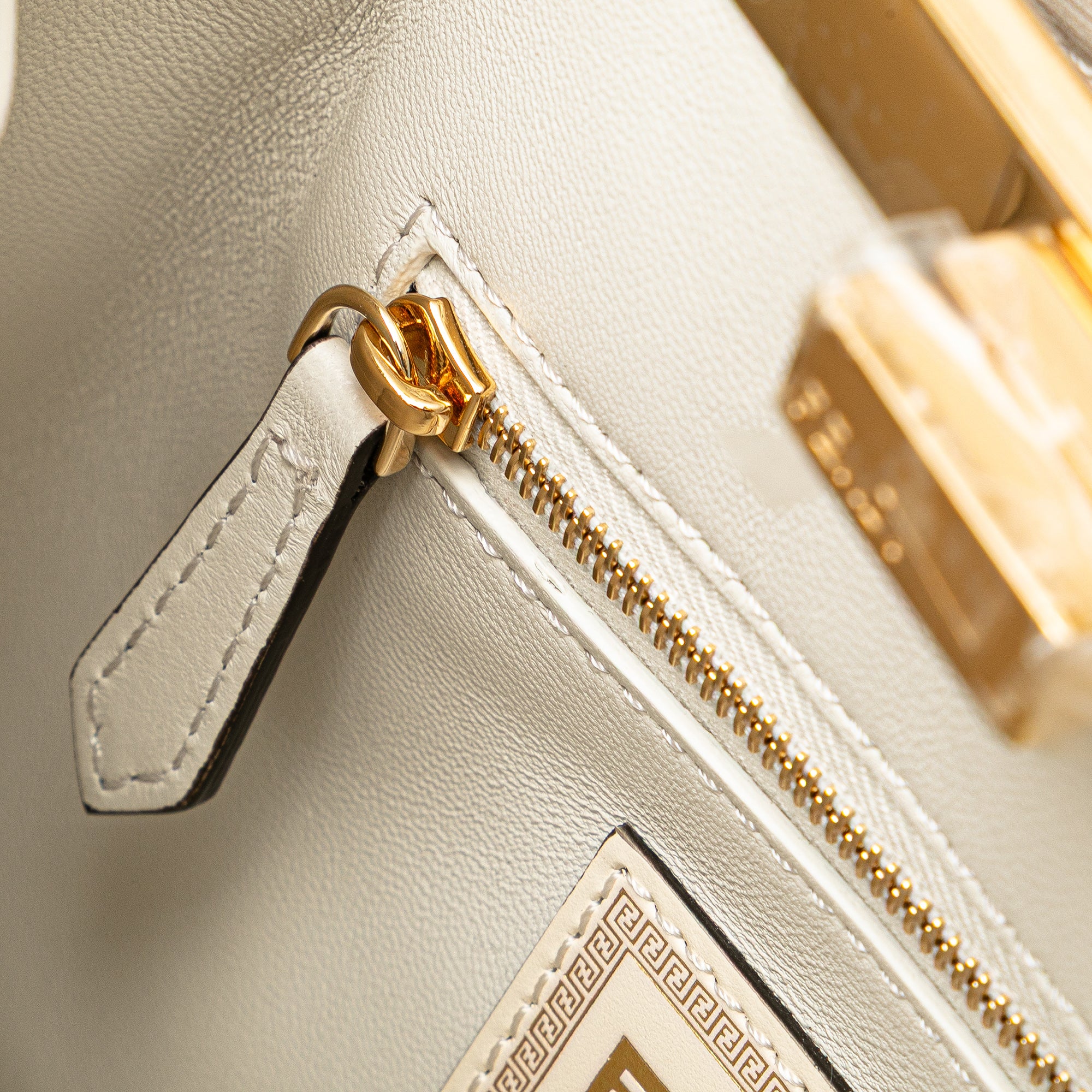 Fendi Versace Fendace Mini Zucca Leather Baroque Print Peekaboo Satchel - image 11