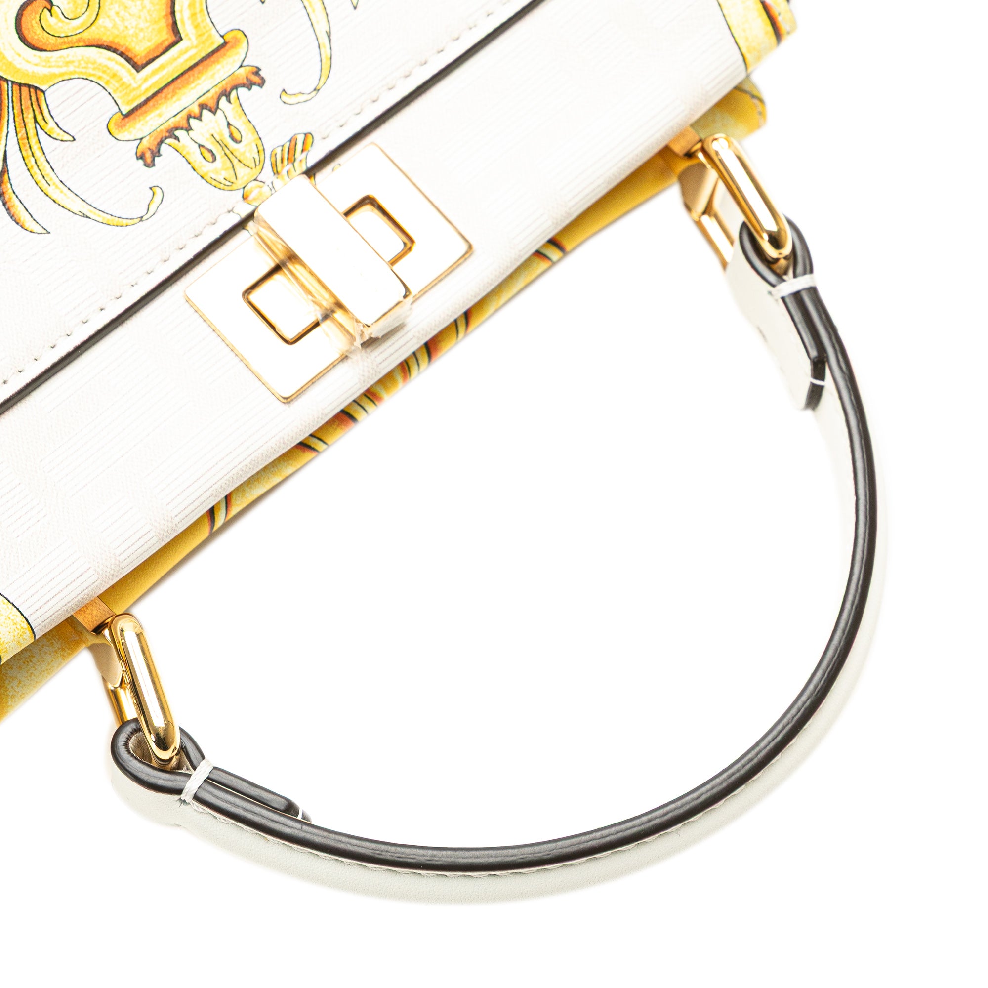 Fendi Versace Fendace Mini Zucca Leather Baroque Print Peekaboo Satchel - image 12