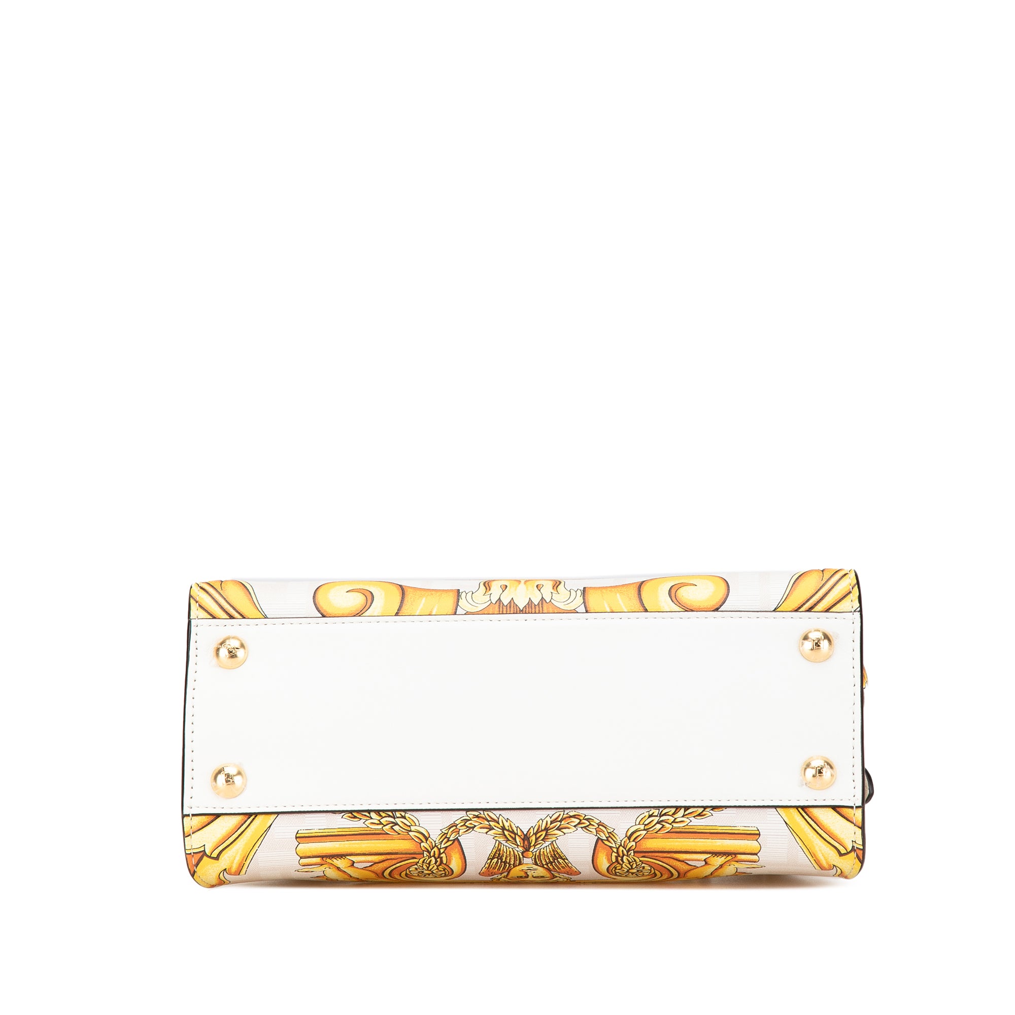 Fendi Versace Fendace Mini Zucca Leather Baroque Print Peekaboo Satchel - image 3