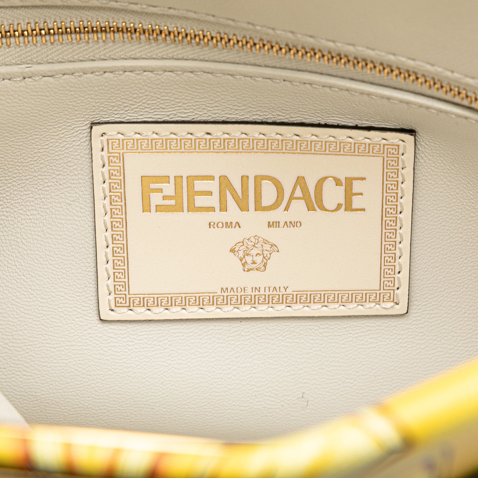 Fendi Versace Fendace Mini Zucca Leather Baroque Print Peekaboo Satchel - image 6