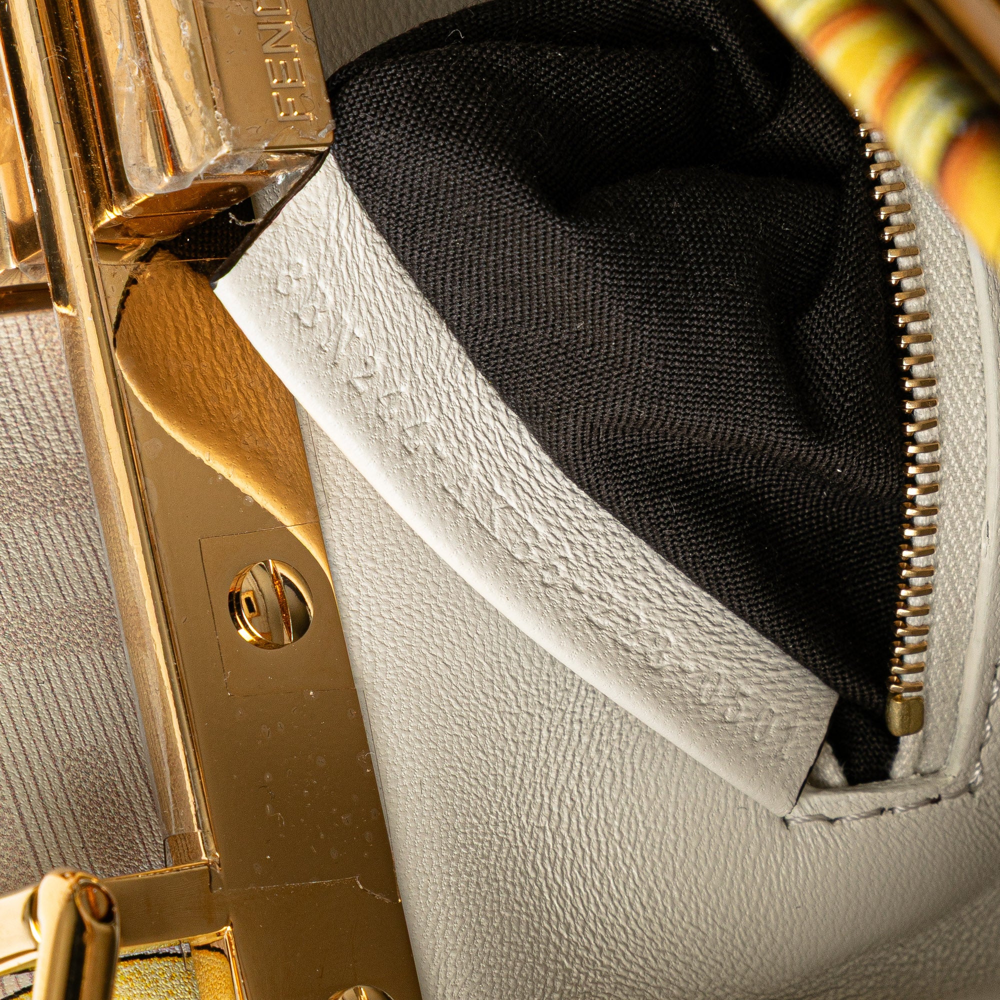 Fendi Versace Fendace Mini Zucca Leather Baroque Print Peekaboo Satchel - image 7