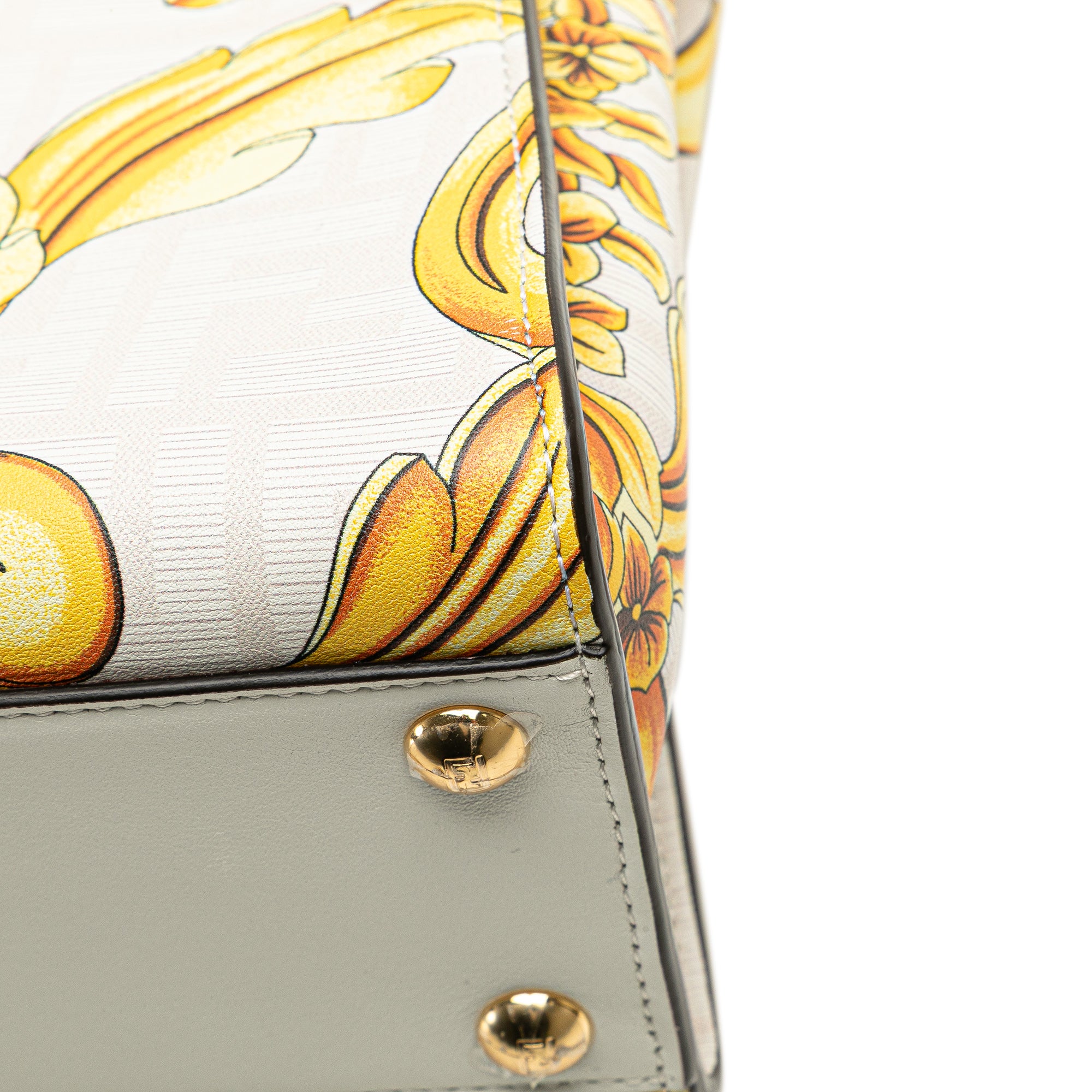 Fendi Versace Fendace Mini Zucca Leather Baroque Print Peekaboo Satchel - image 8