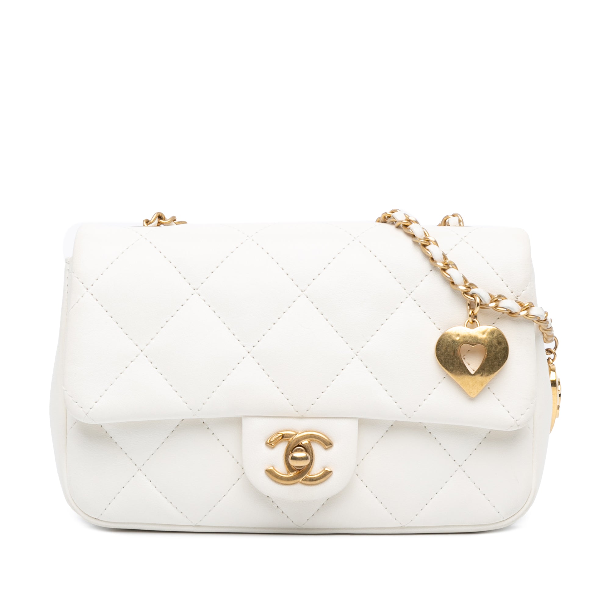 Chanel Mini Rectangular Quilted Lambskin Heart Charms Flap - image 1