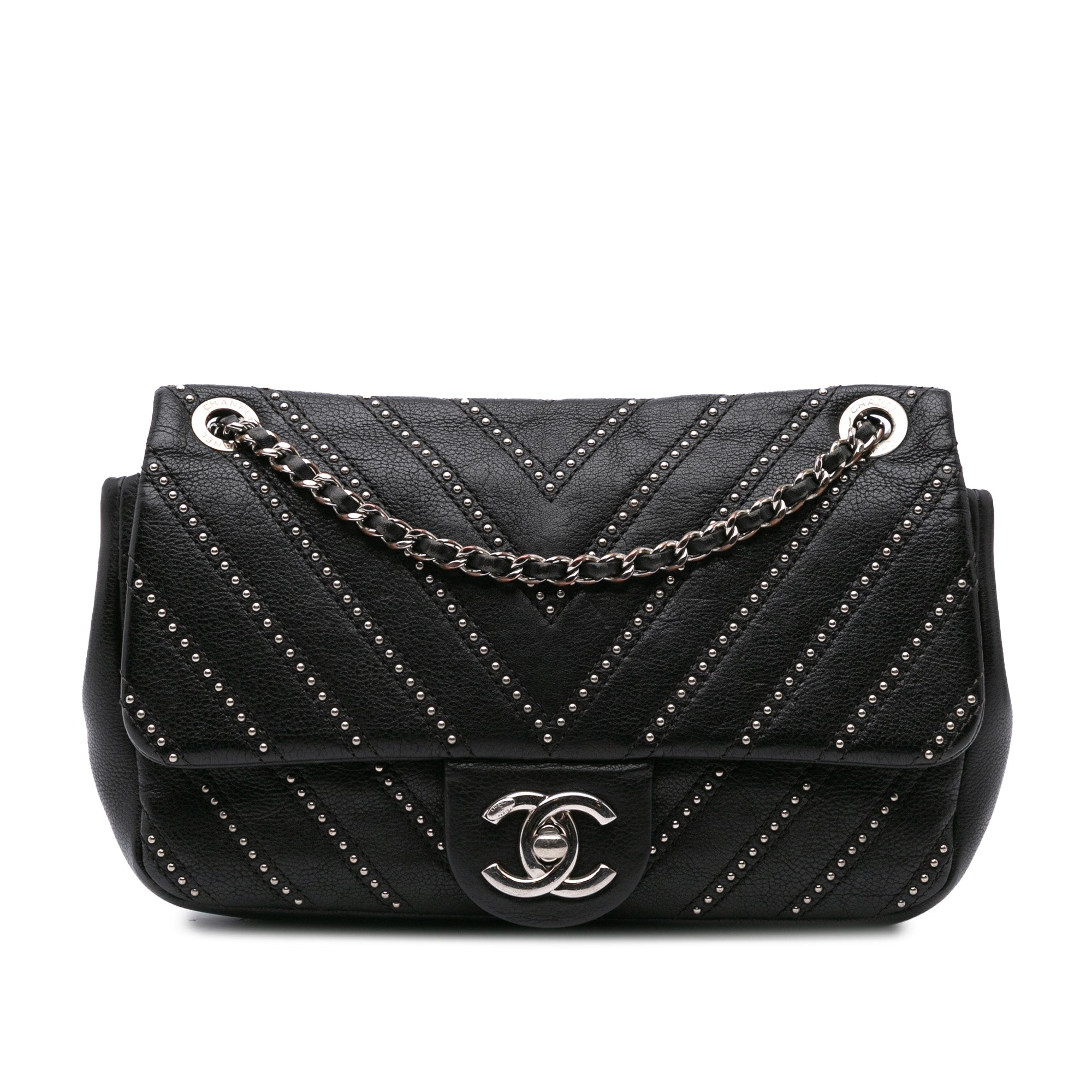 Chanel Small Chevron Calfskin Stud Wars Flap - image 1