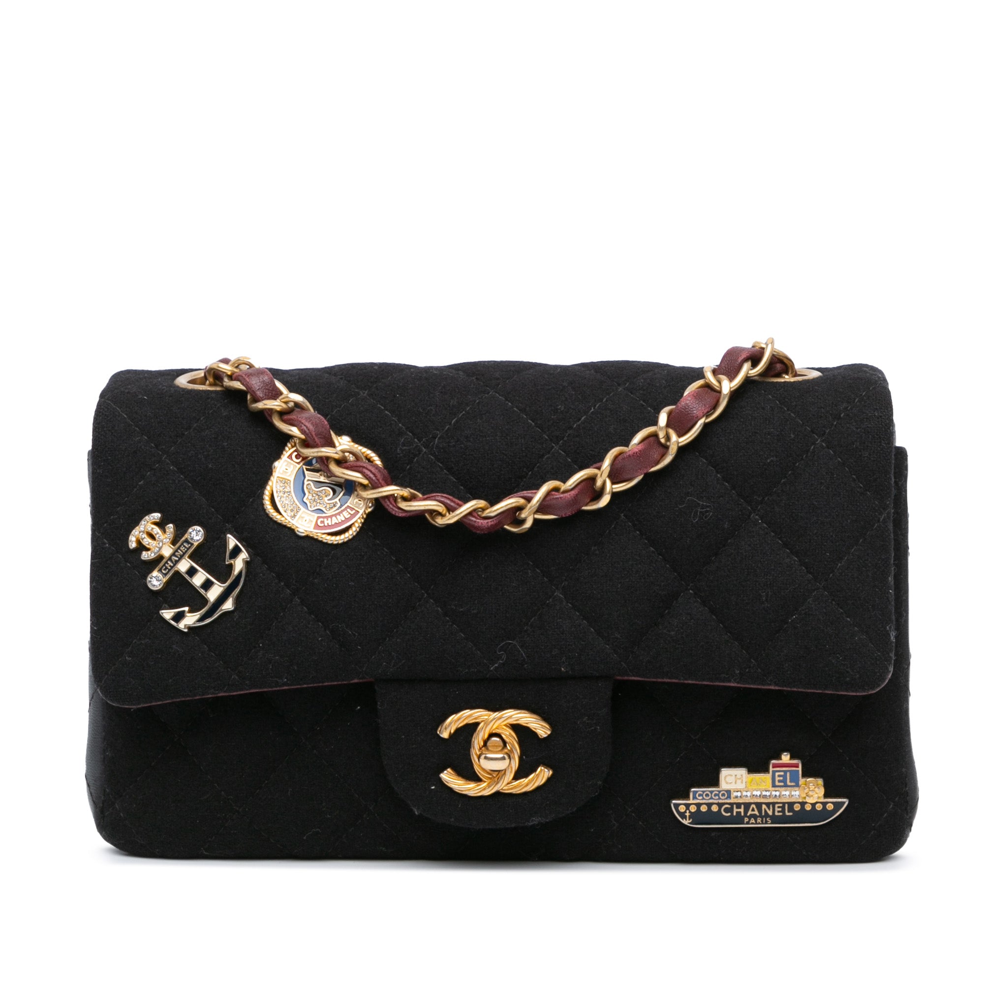 Chanel Paris Hamburg Mini Rectangular Classic Jersey Coco Sailor Charms Single Flap - image 1