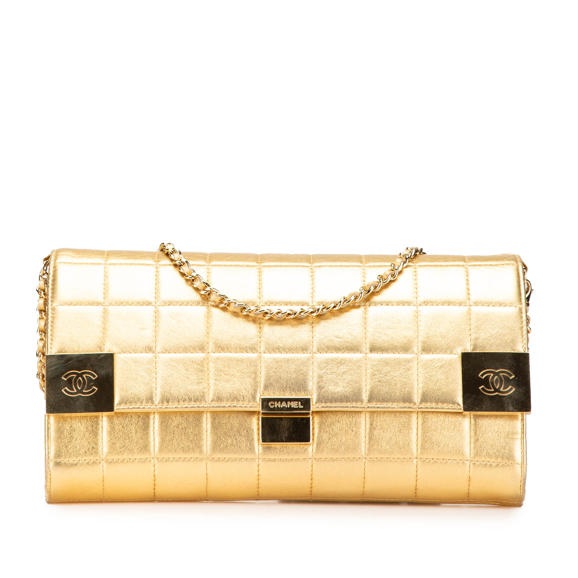 Chanel CC Choco Bar Metallic Lambskin Flap - image 1