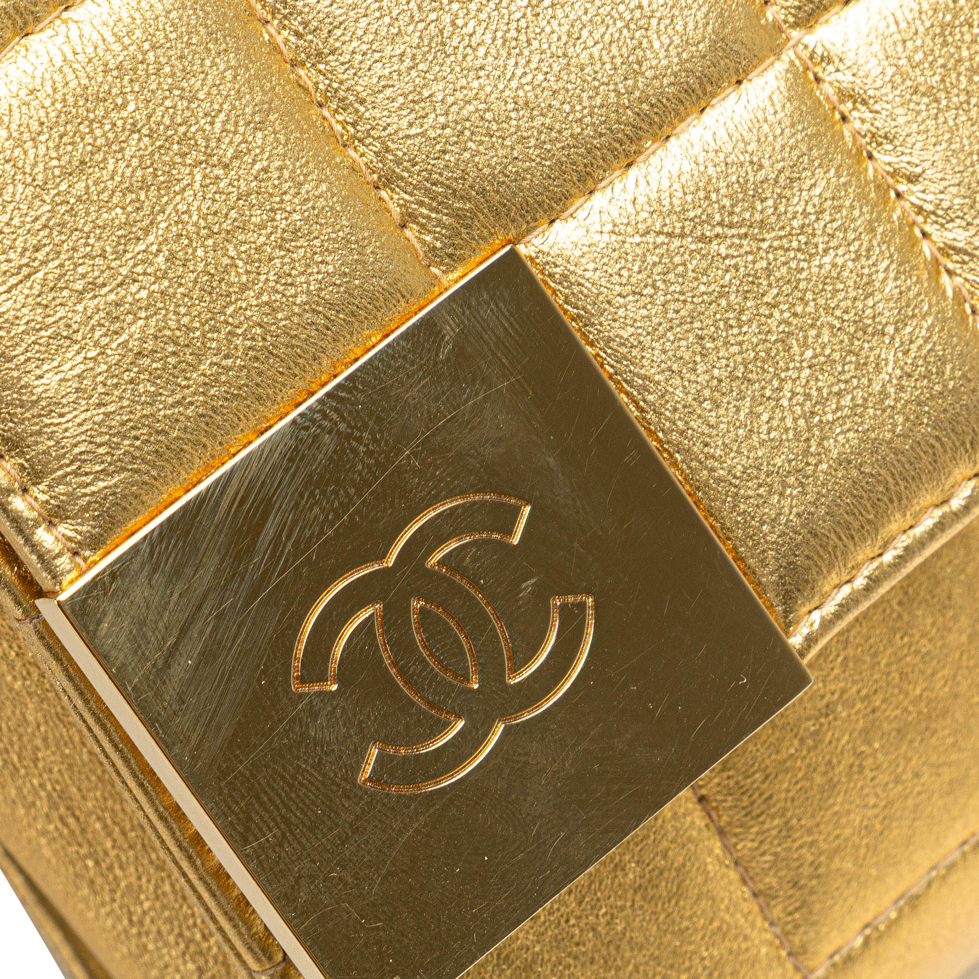Chanel CC Choco Bar Metallic Lambskin Flap - image 8