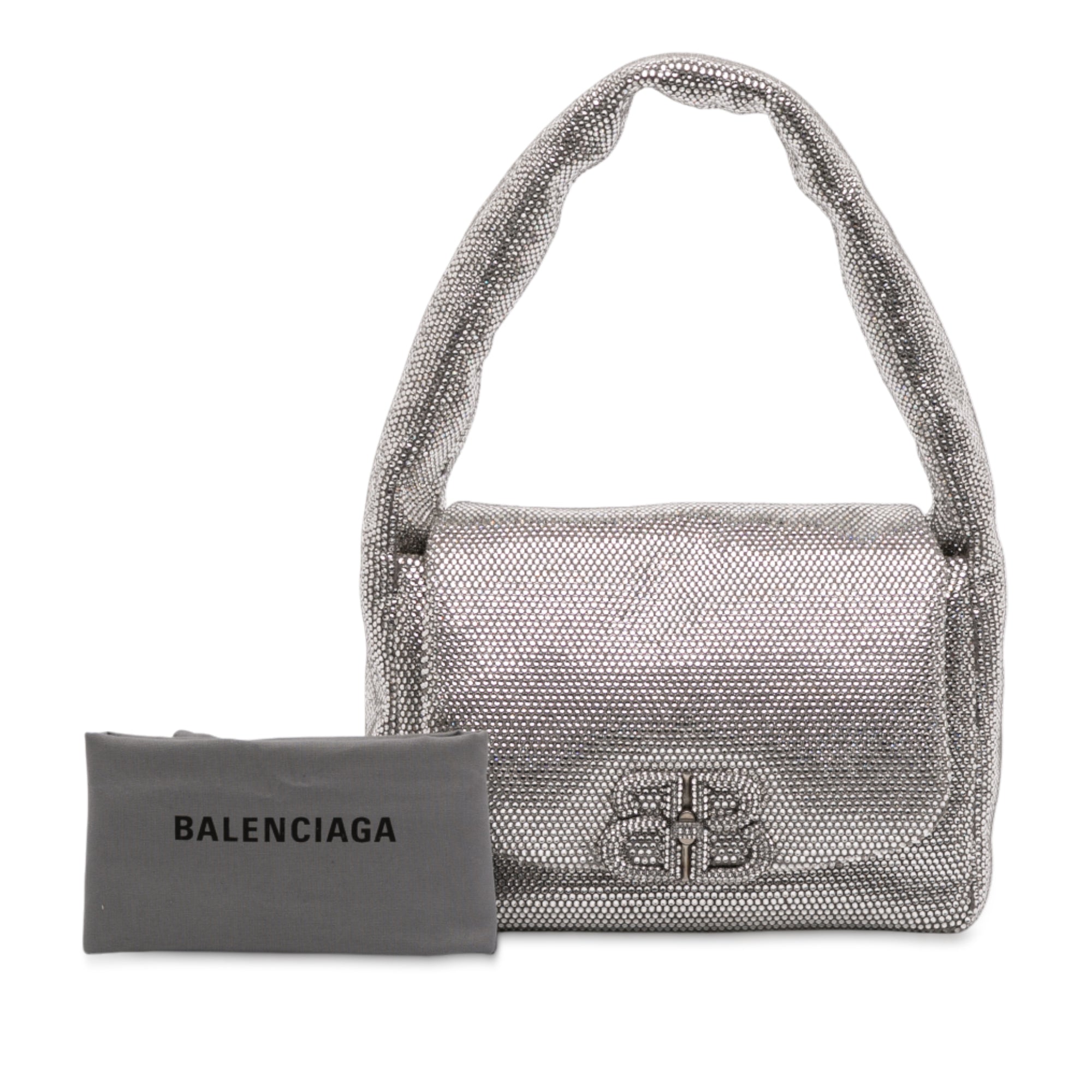 Balenciaga Small Rhinestone Embellished Calfskin Monaco Sling Shoulder Bag - image 11