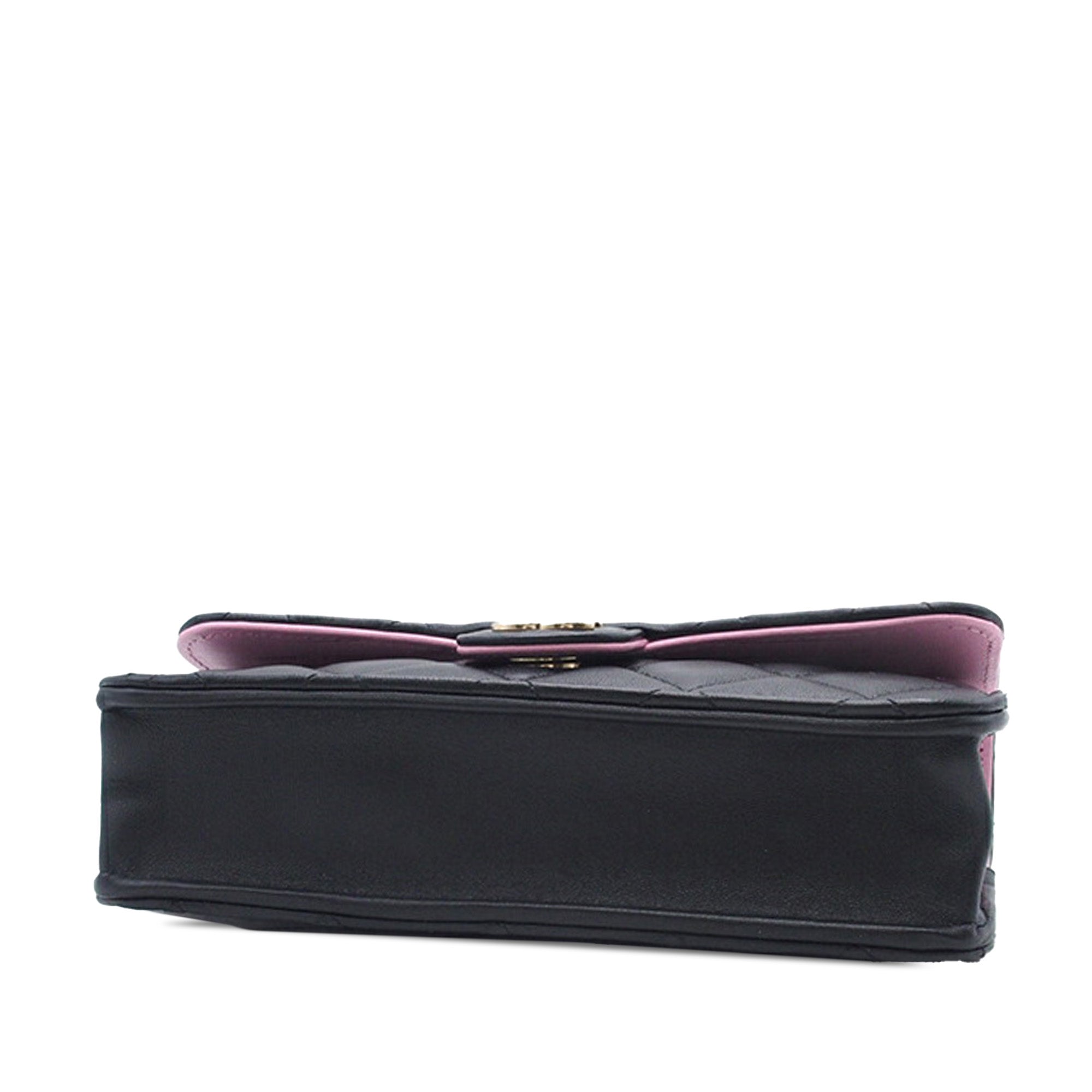Chanel Bicolor Quilted Lambskin Top Handle Phone Holder with Chain - image 3