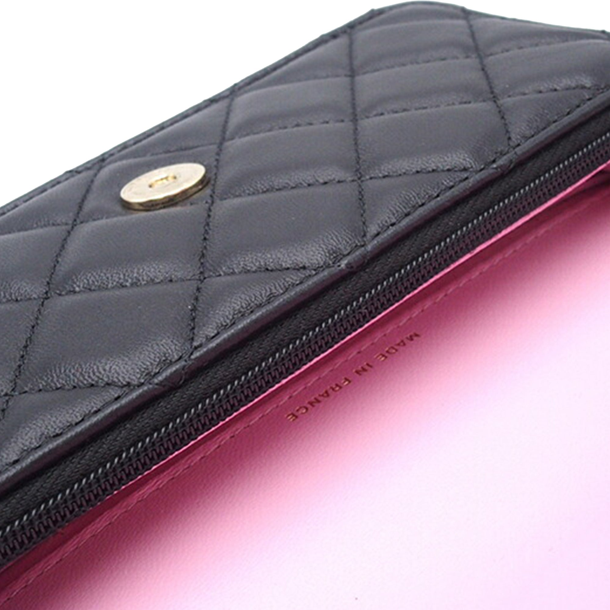 Chanel Bicolor Quilted Lambskin Top Handle Phone Holder with Chain - image 4