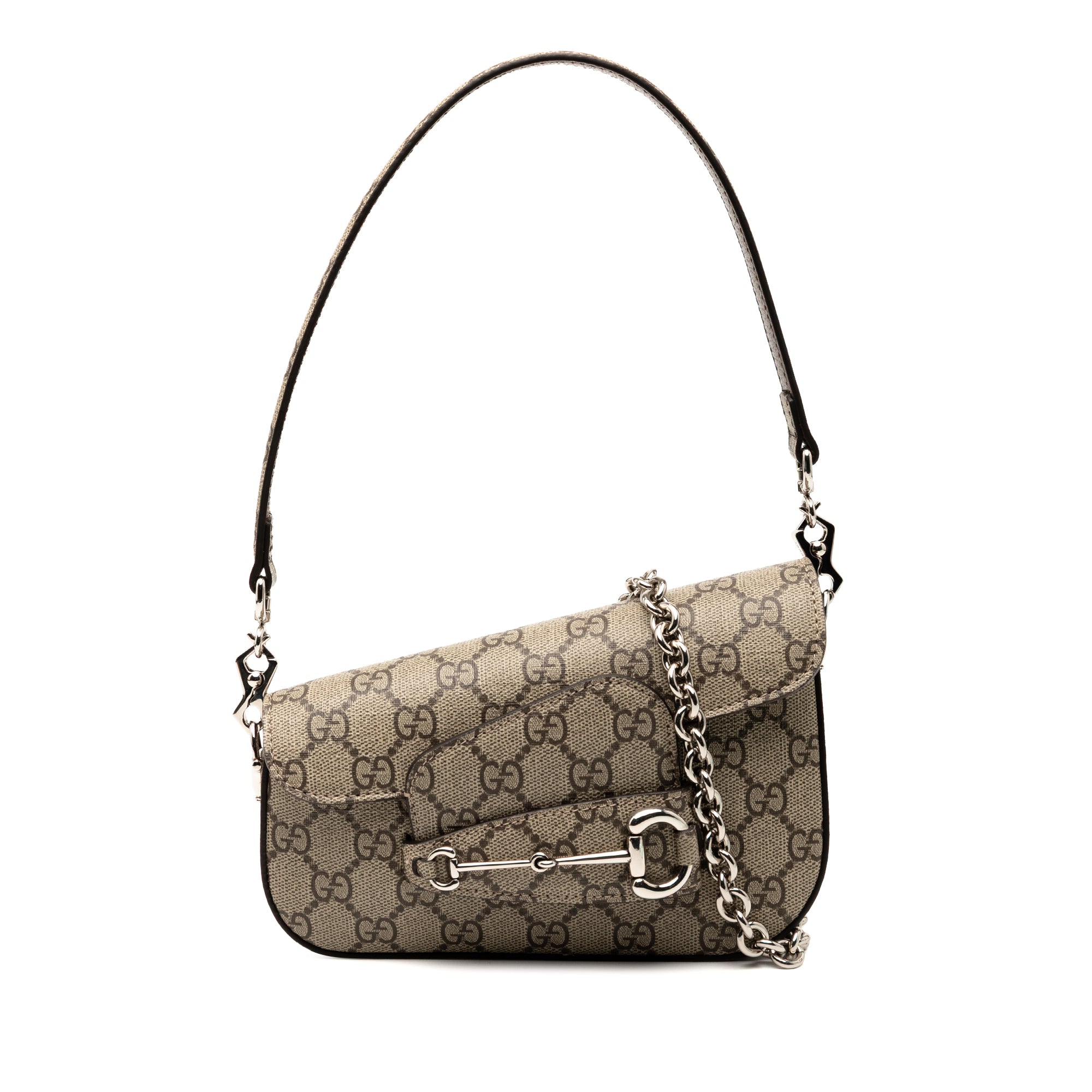 Gucci Mini GG Supreme Asymmetric Horsebit 1955 Shoulder Bag - image 1