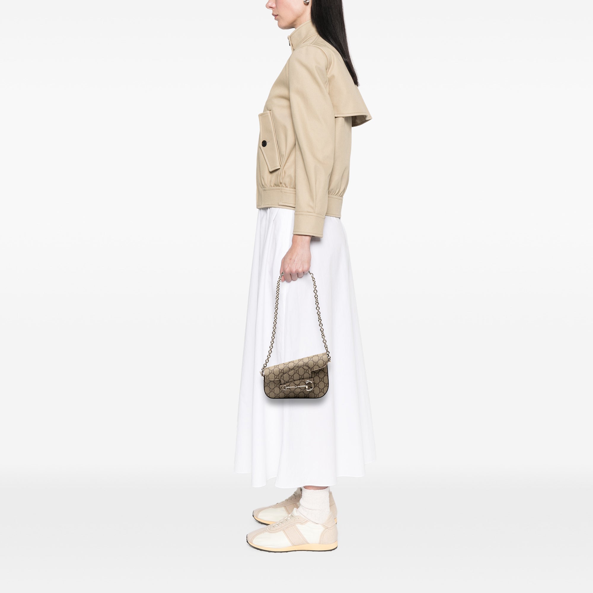Gucci Mini GG Supreme Asymmetric Horsebit 1955 Shoulder Bag - image 7