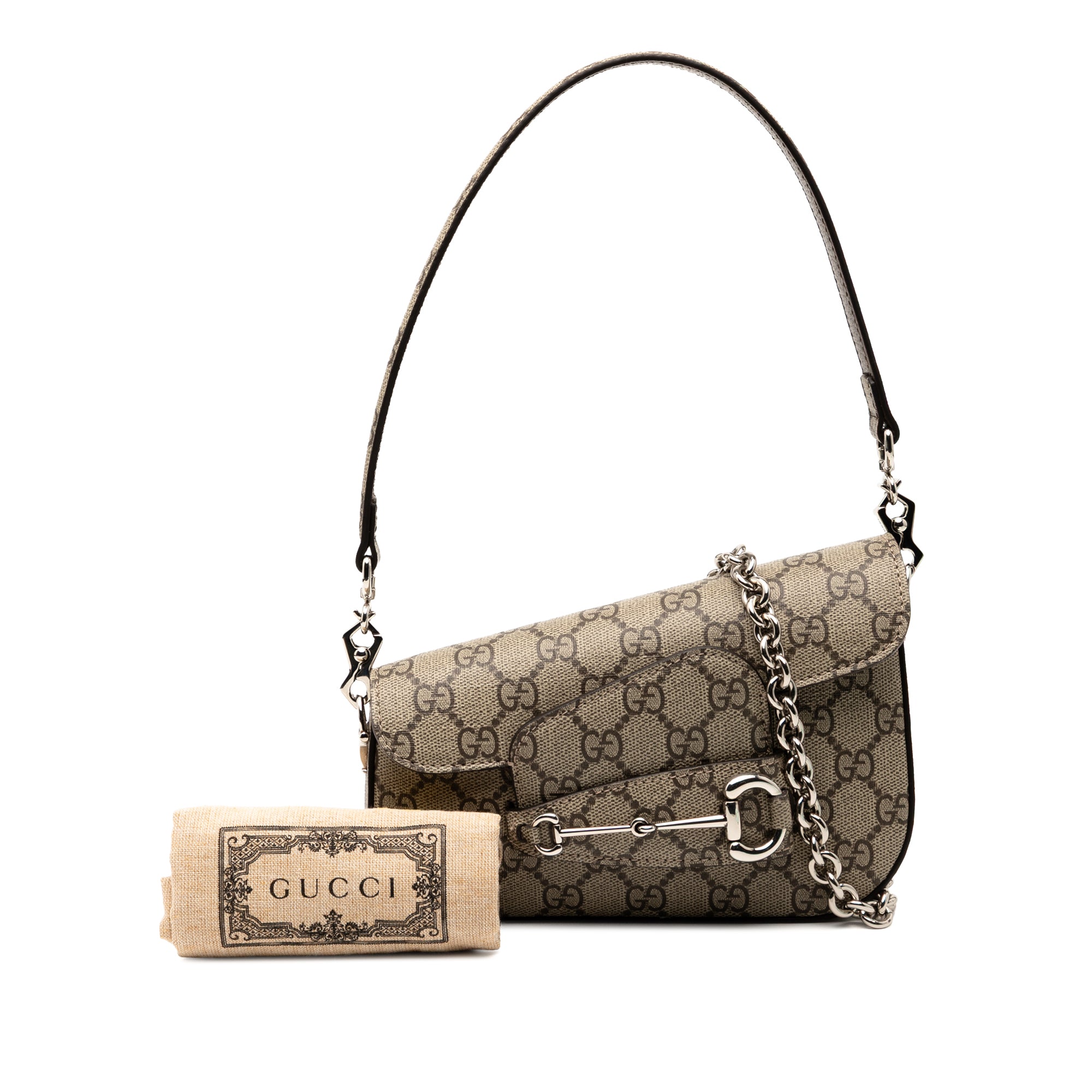 Gucci Mini GG Supreme Asymmetric Horsebit 1955 Shoulder Bag - image 8