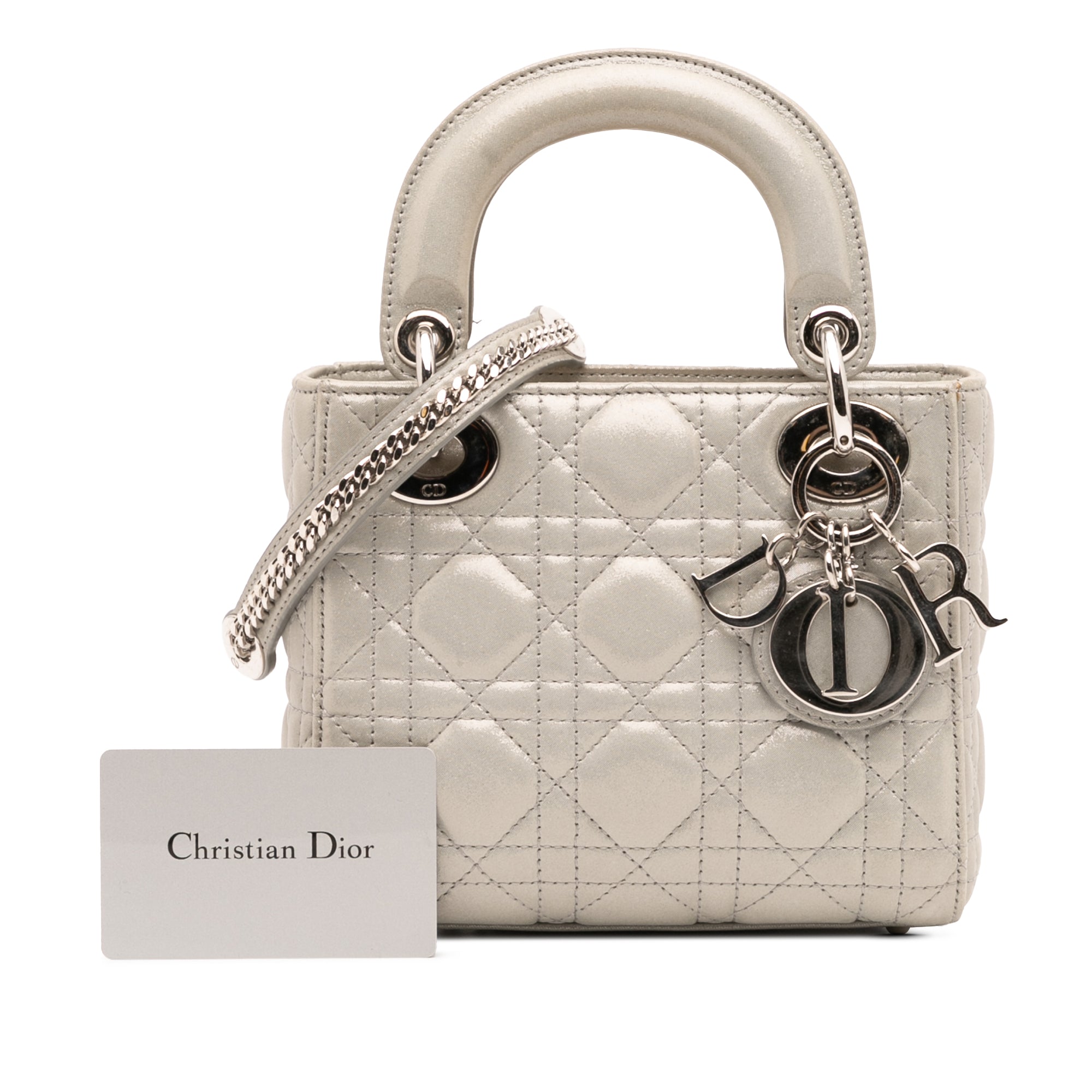 Dior Mini Iridescent Lambskin Cannage Lady Dior - image 12