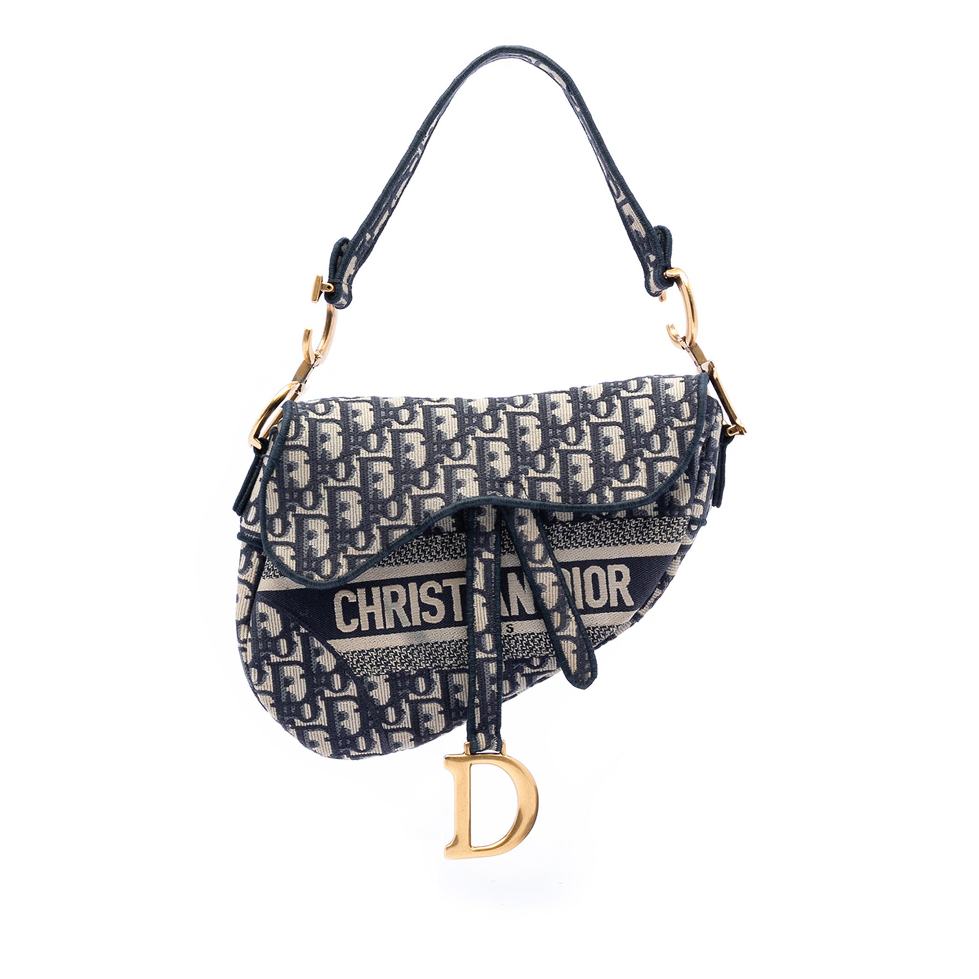 Dior Oblique Embroidered Canvas Saddle Bag - image 1