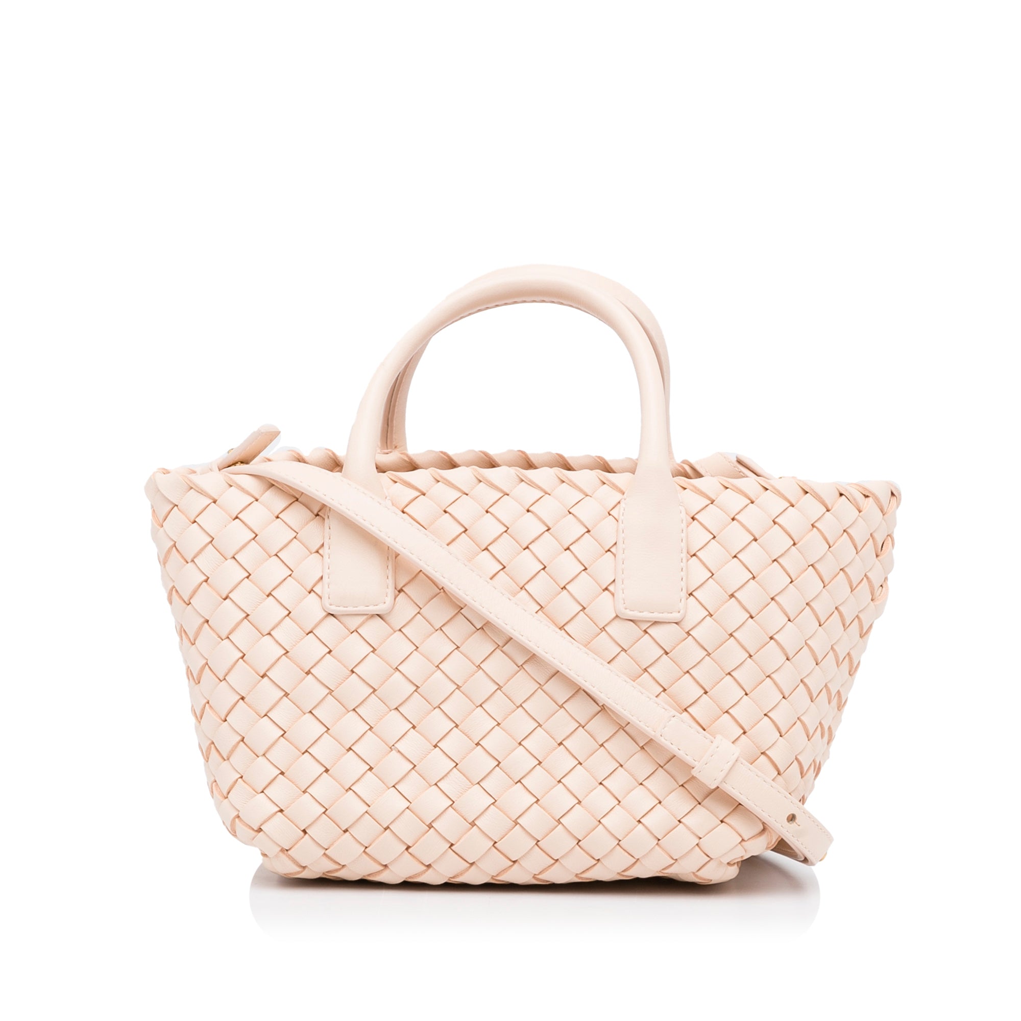 Bottega Veneta Mini Lambskin Intreccio Cabat Tote - image 1