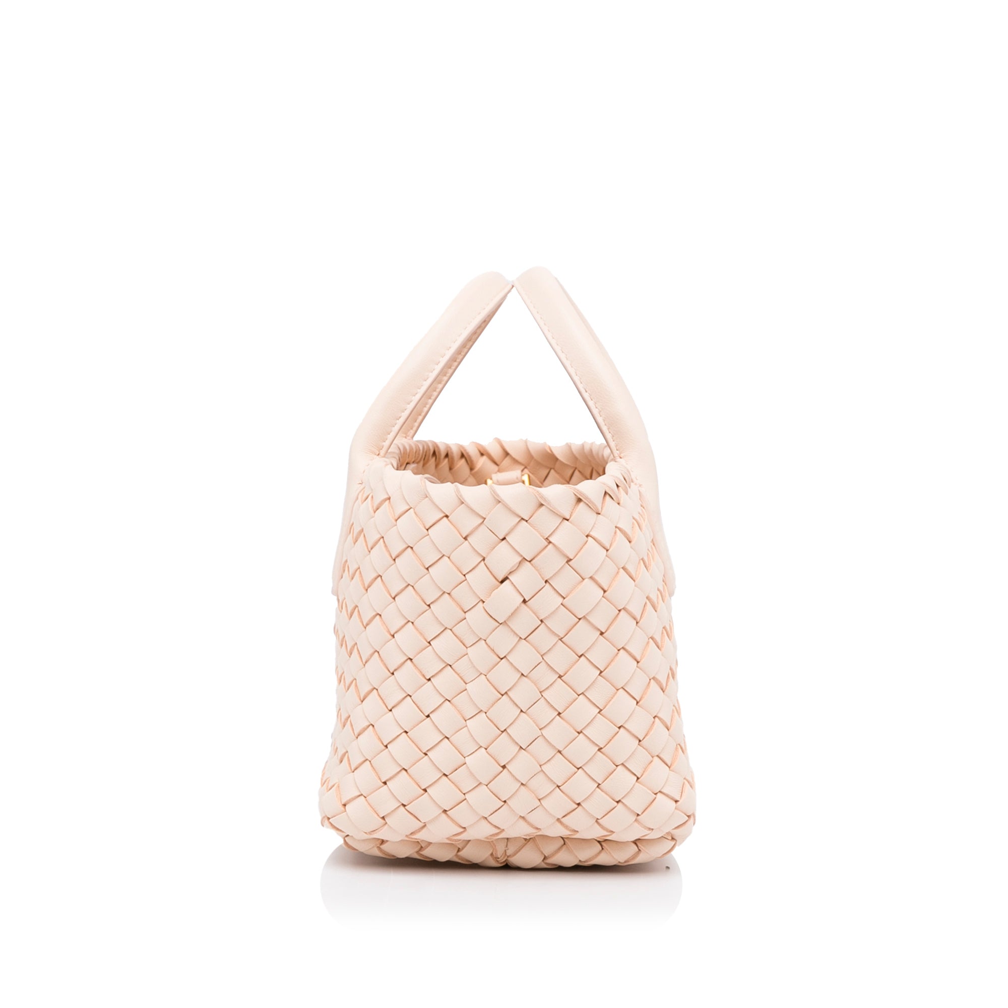 Bottega Veneta Mini Lambskin Intreccio Cabat Tote - image 3