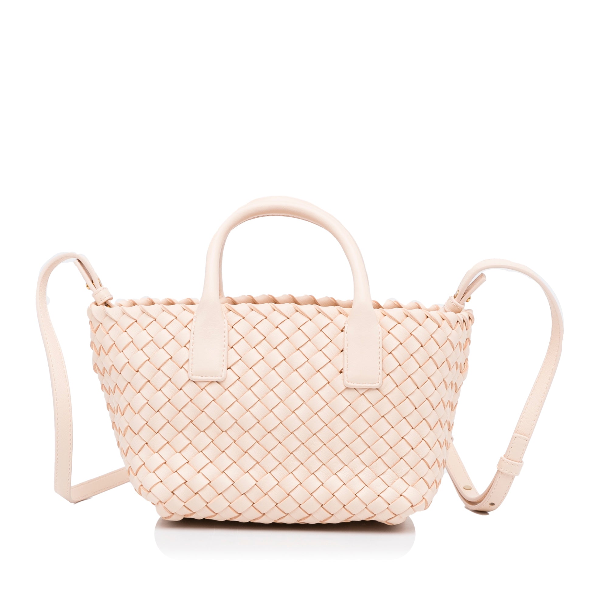 Bottega Veneta Mini Lambskin Intreccio Cabat Tote - image 4
