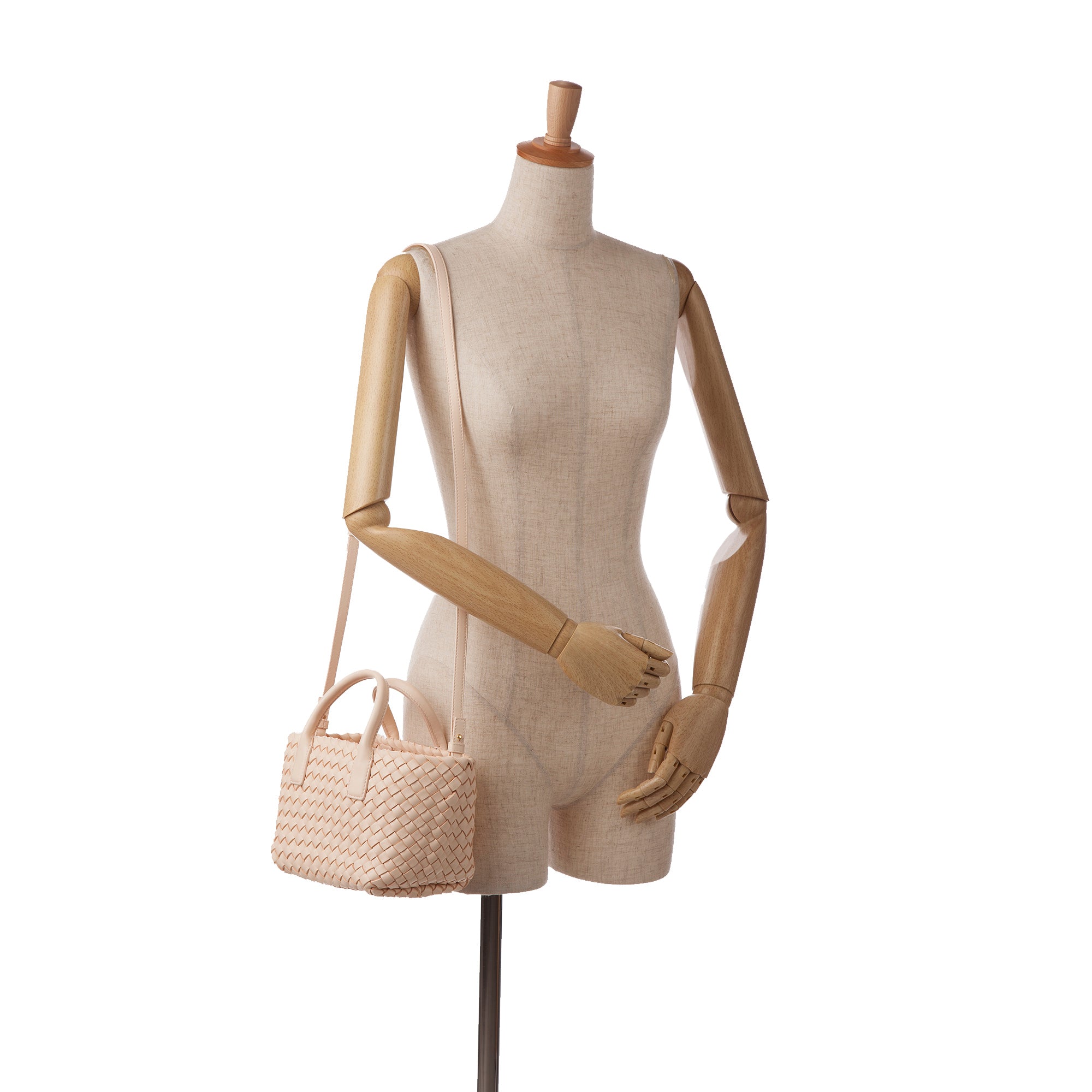 Bottega Veneta Mini Lambskin Intreccio Cabat Tote - image 8