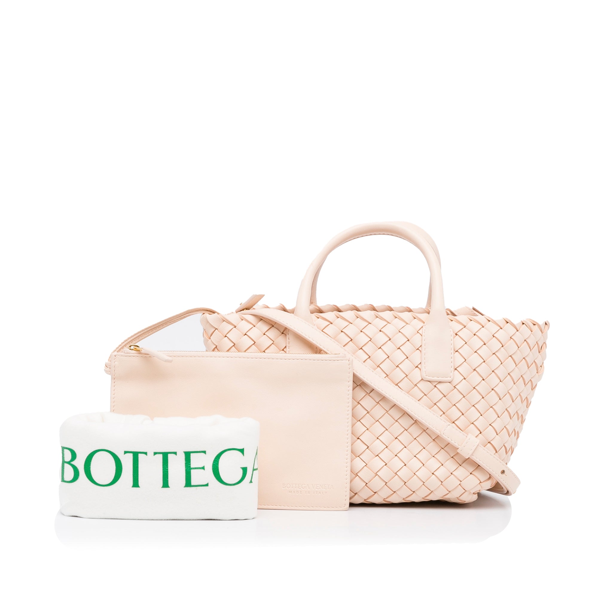 Bottega Veneta Mini Lambskin Intreccio Cabat Tote - image 9