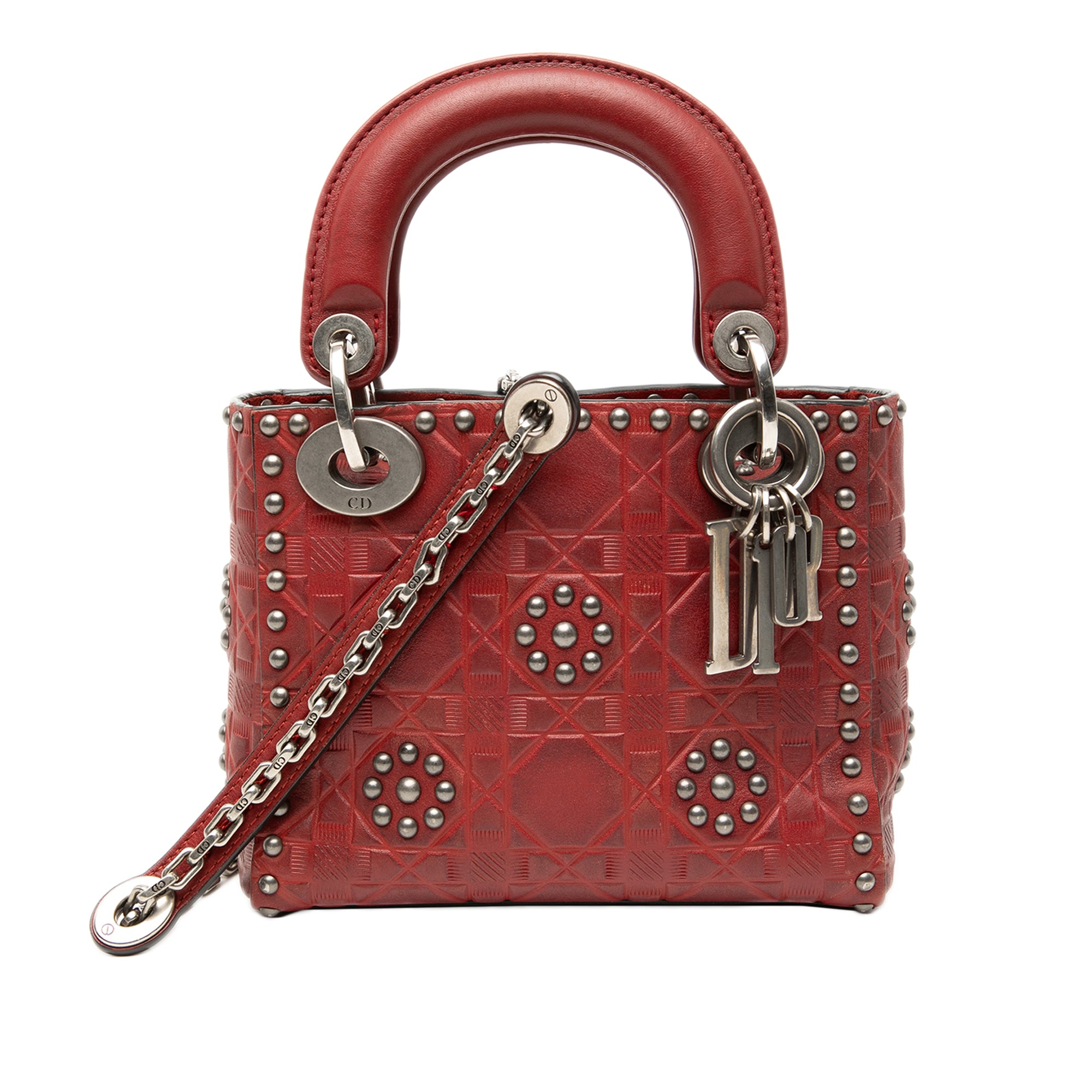 Dior Mini Embossed Calfskin Cannage Studded Flower Lady Dior - image 1