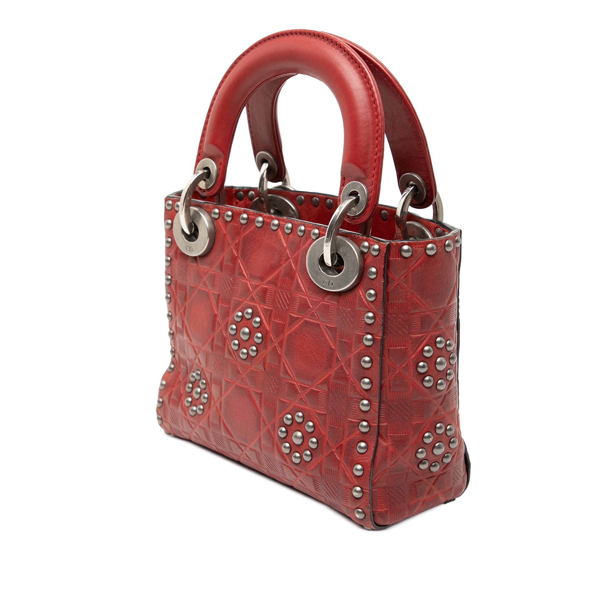 Dior Mini Embossed Calfskin Cannage Studded Flower Lady Dior - image 2