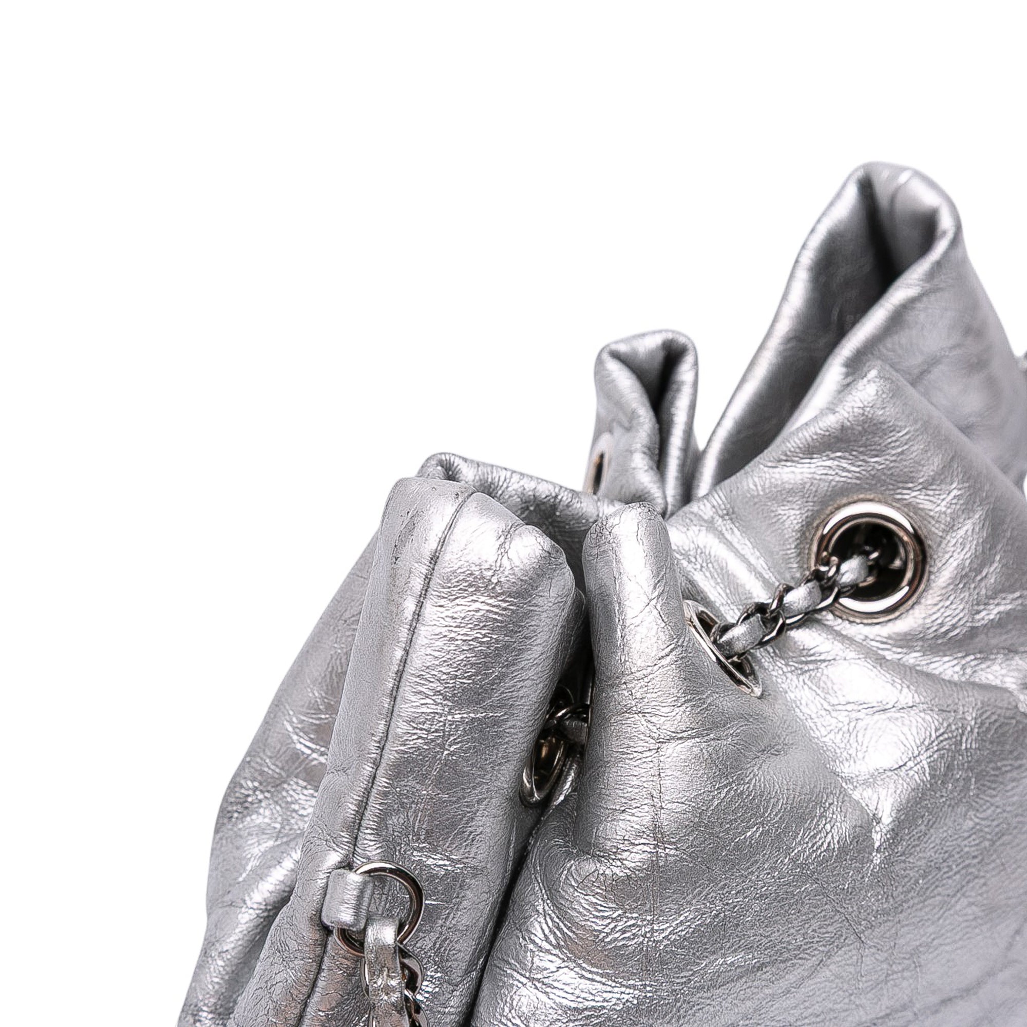 Chanel Small Quilted Metallic Aged Calfskin Gabrielle Bucket Bag - image 10