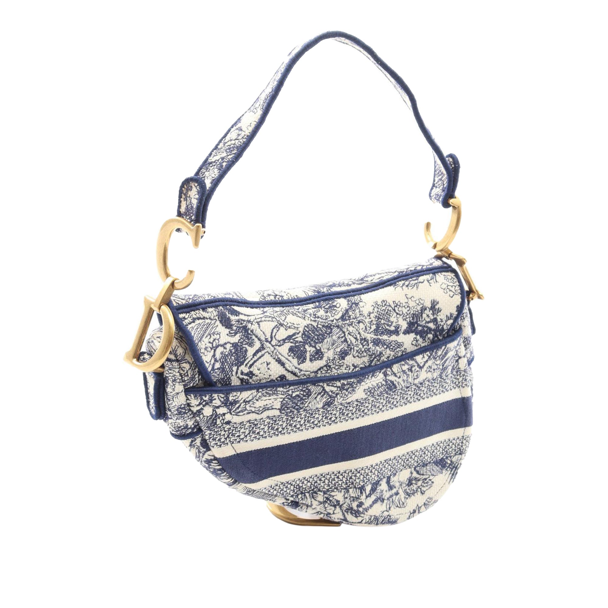 Dior Embroidered Canvas Toile de Jouy Saddle Bag - image 2