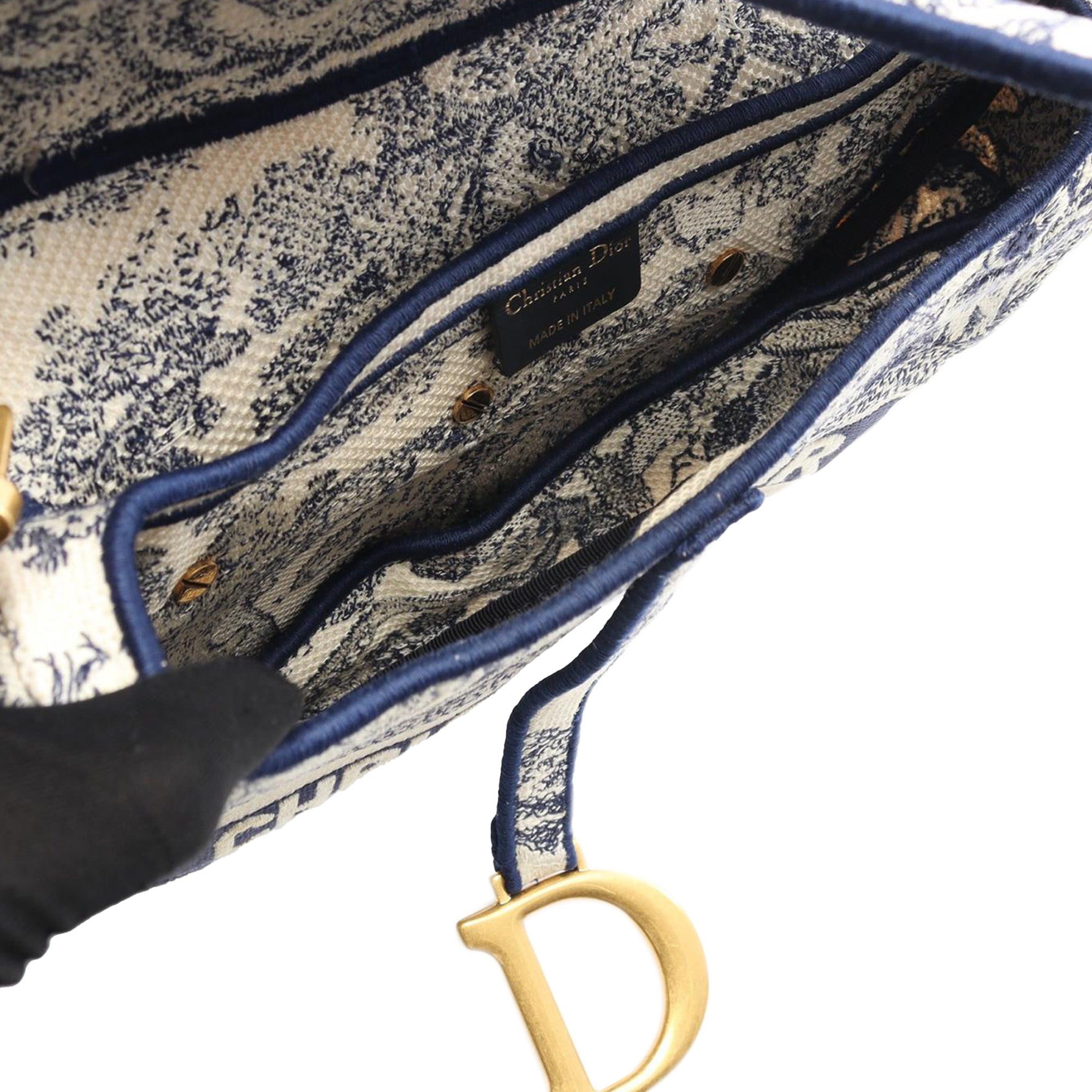 Dior Embroidered Canvas Toile de Jouy Saddle Bag - image 3