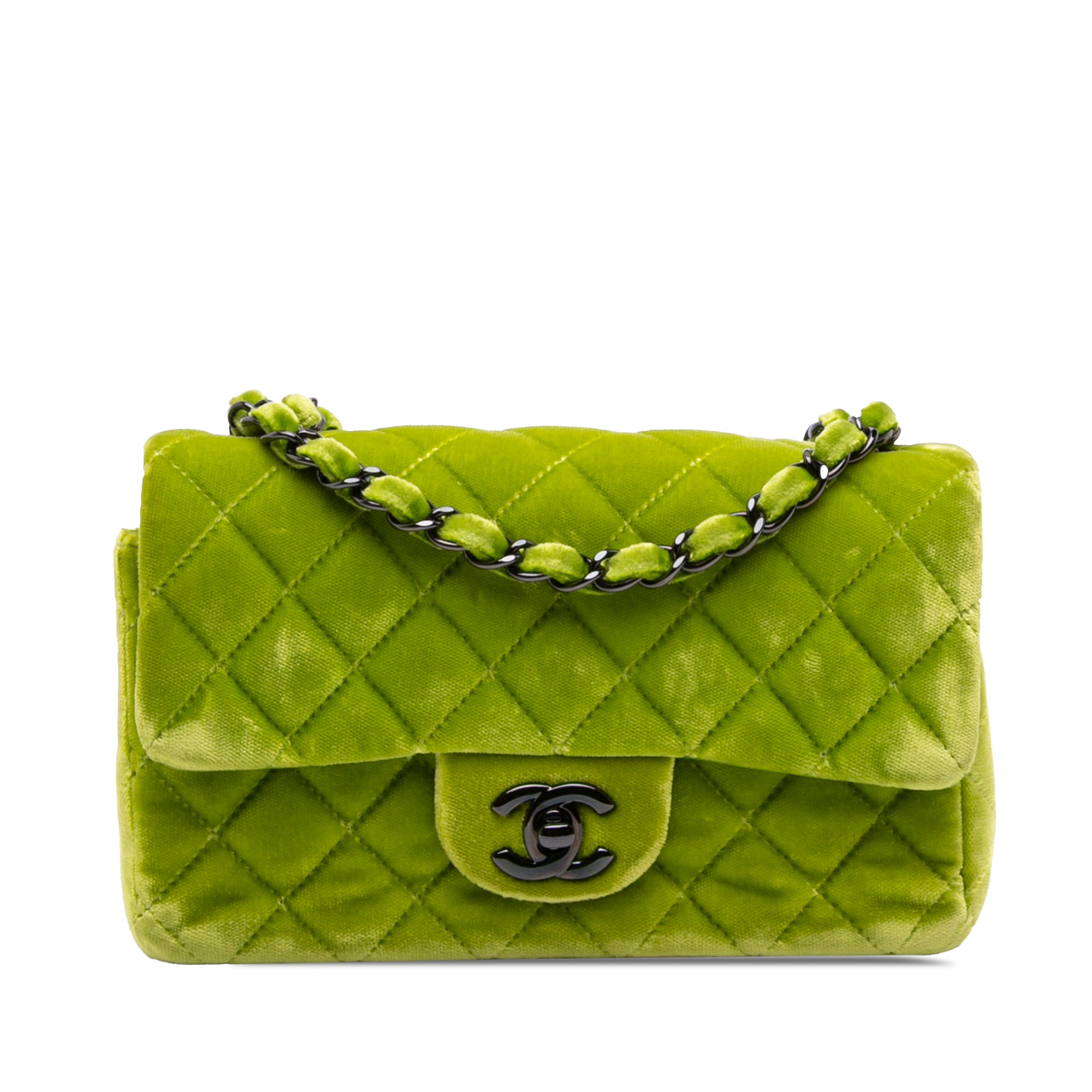 Chanel Mini Rectangular Classic Velvet Single Flap - image 1